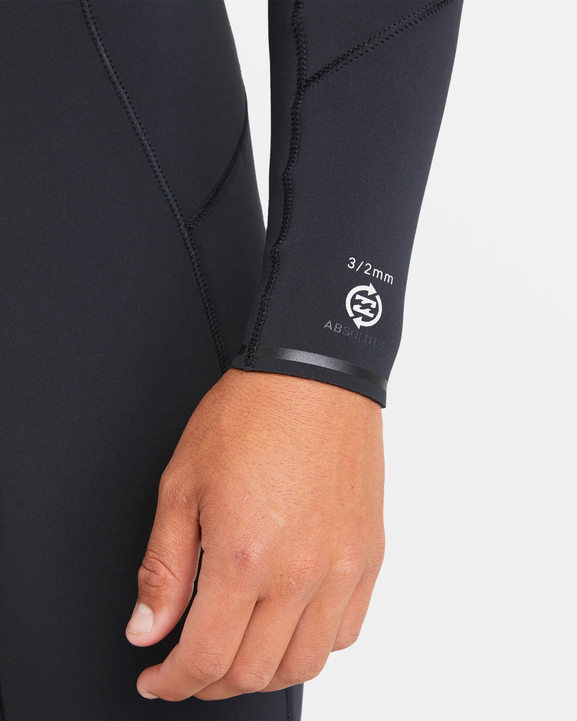 3/2mm Absolute Natural Upcycler GBS Chest Zip Wetsuit - Black - Image 6