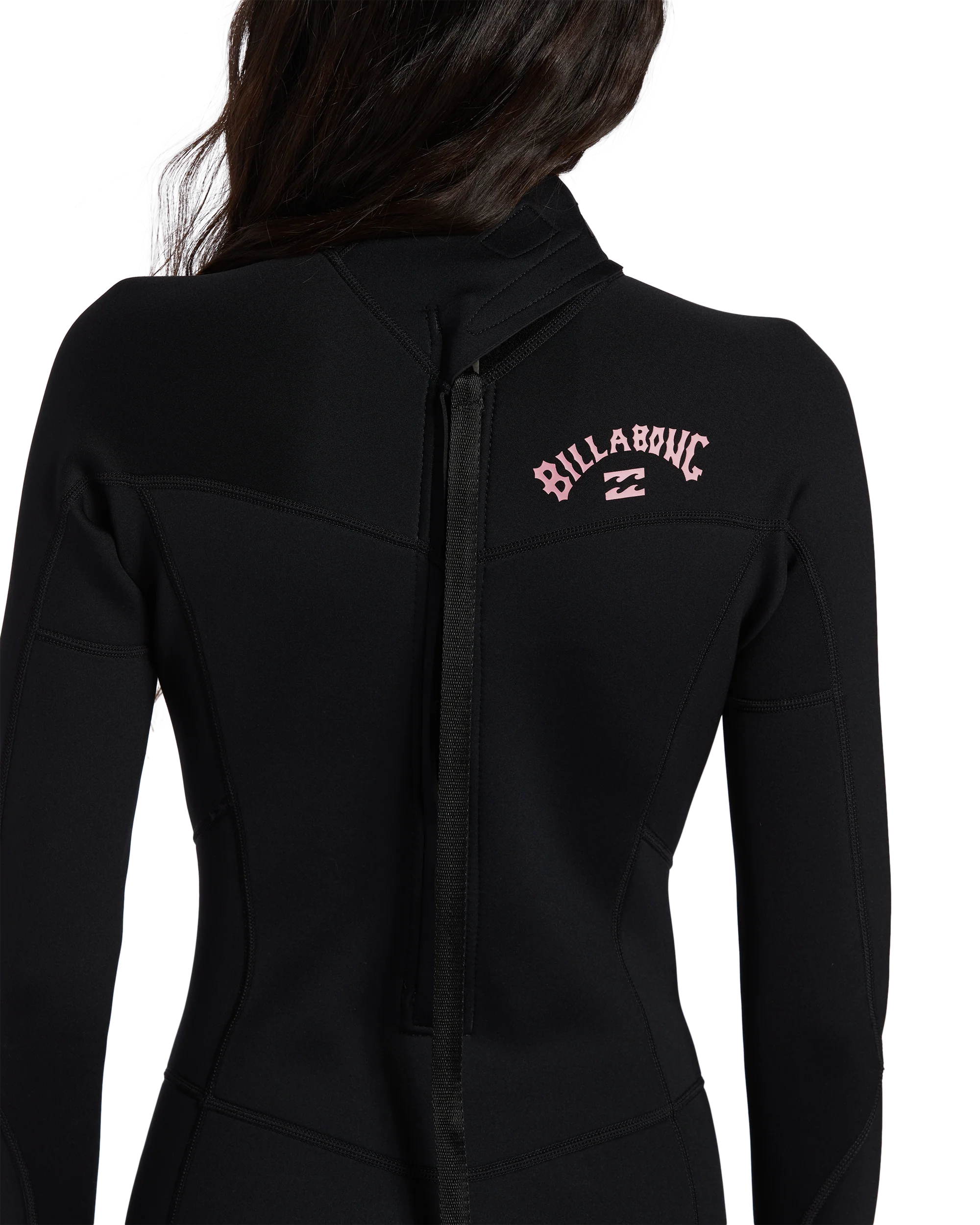 3/2mm Foil Flatlock Back Zip Wetsuit - Black - Image 5