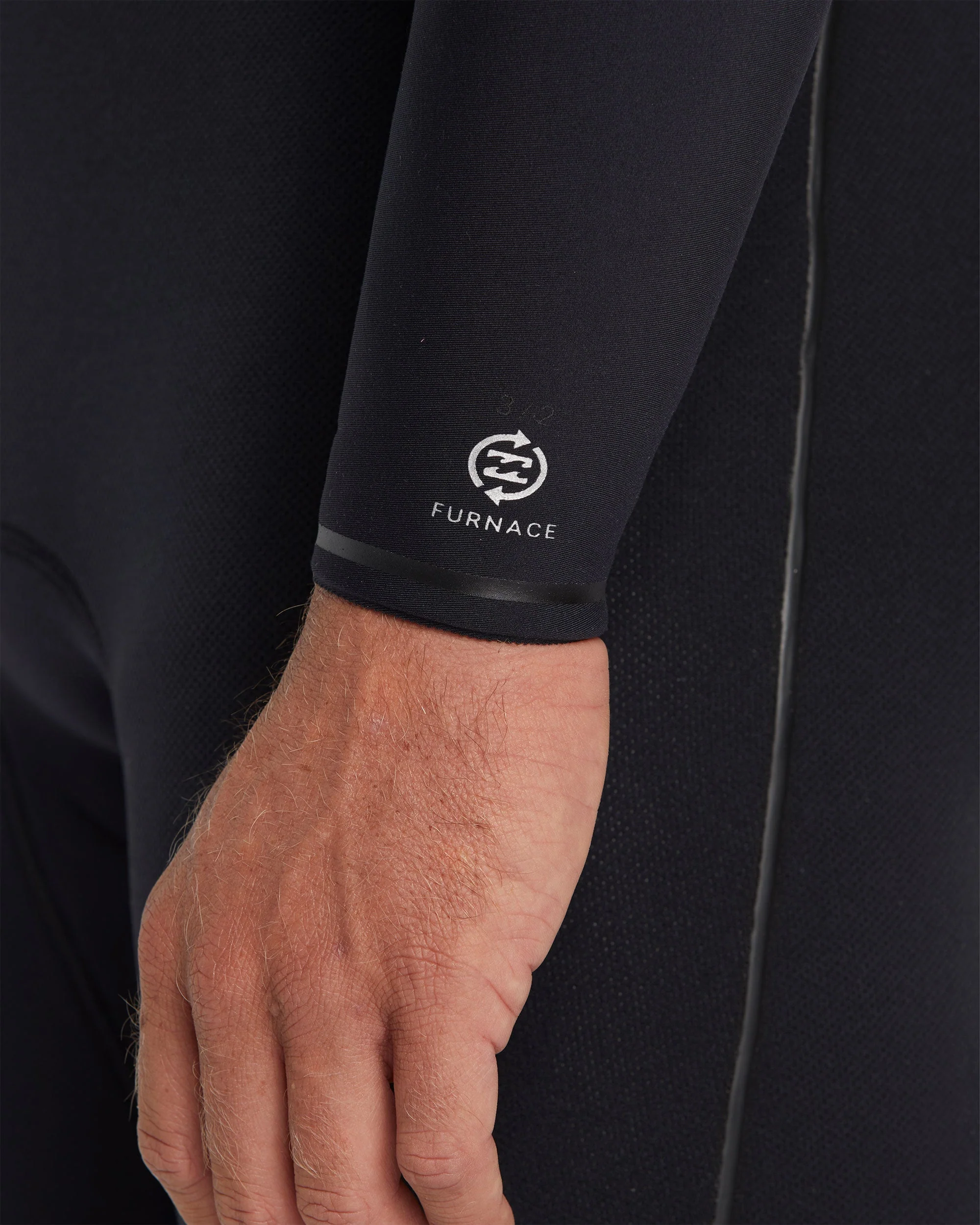 3/2mm Furnace Natural Upcycler GBS Chest Zip Wetsuit - Black - Image 8