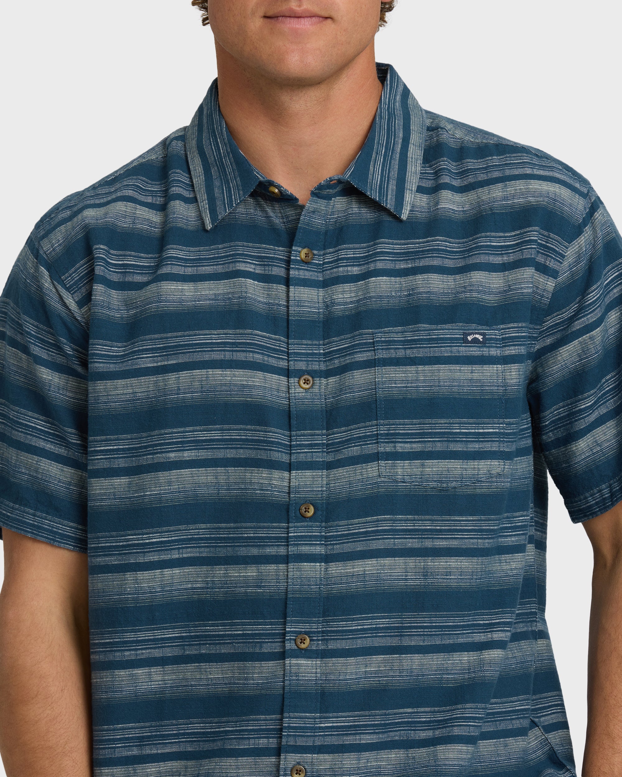 All Day Stripe Short Sleeve Shirt - Dark Denim - Image 5