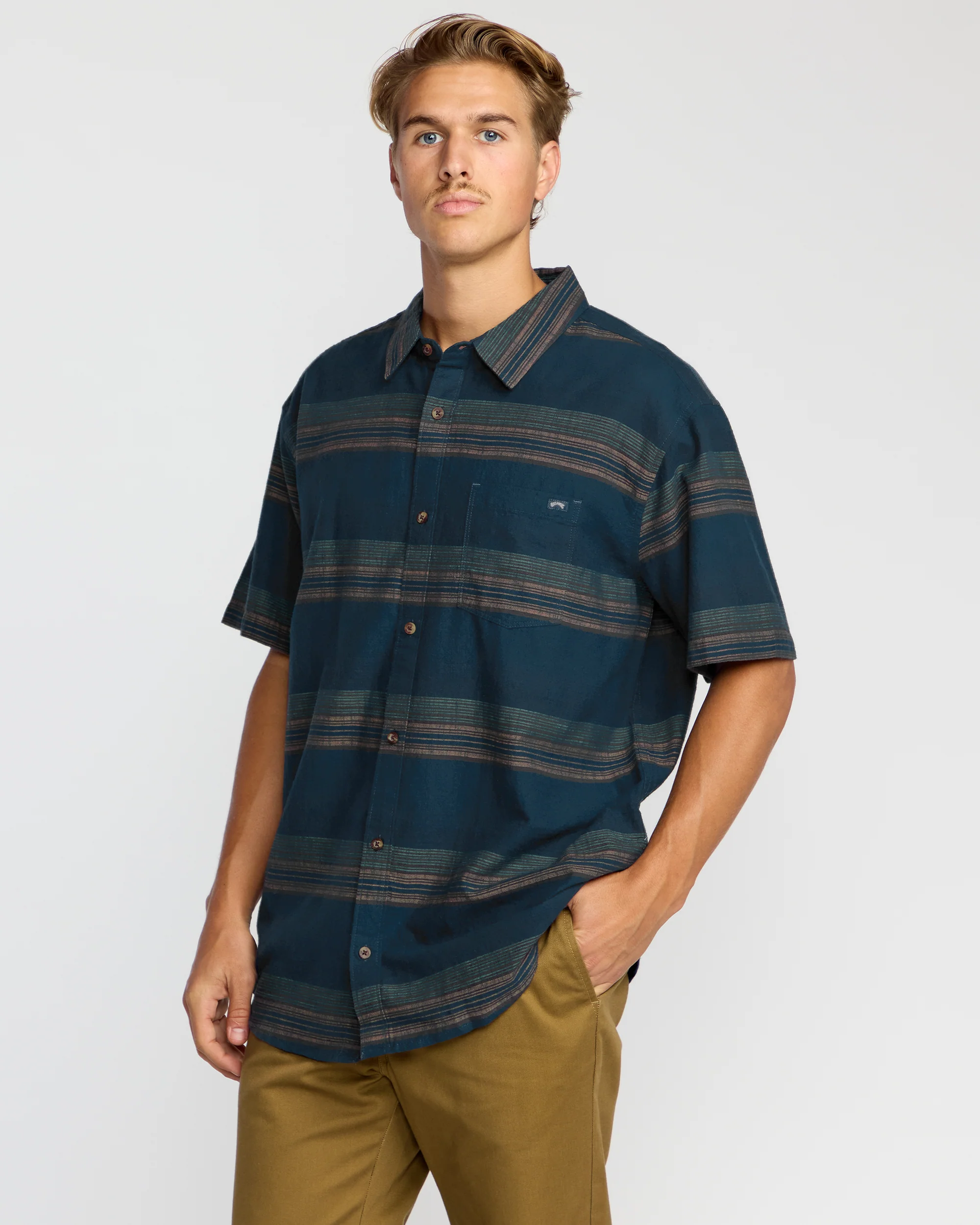 All Day Stripe Short Sleeve Shirt - Midnight - Image 4