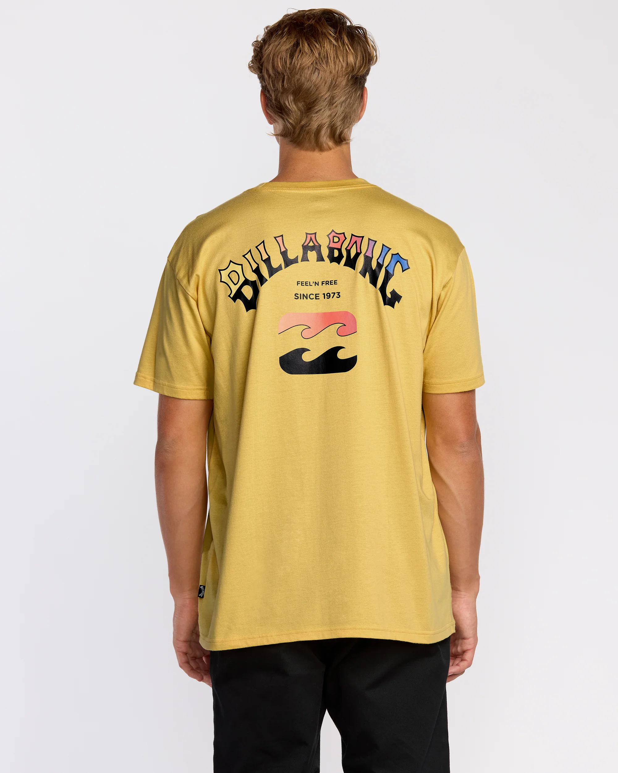Arch Fade Premium Short Sleeve T-Shirt - Dust Yellow - Image 3