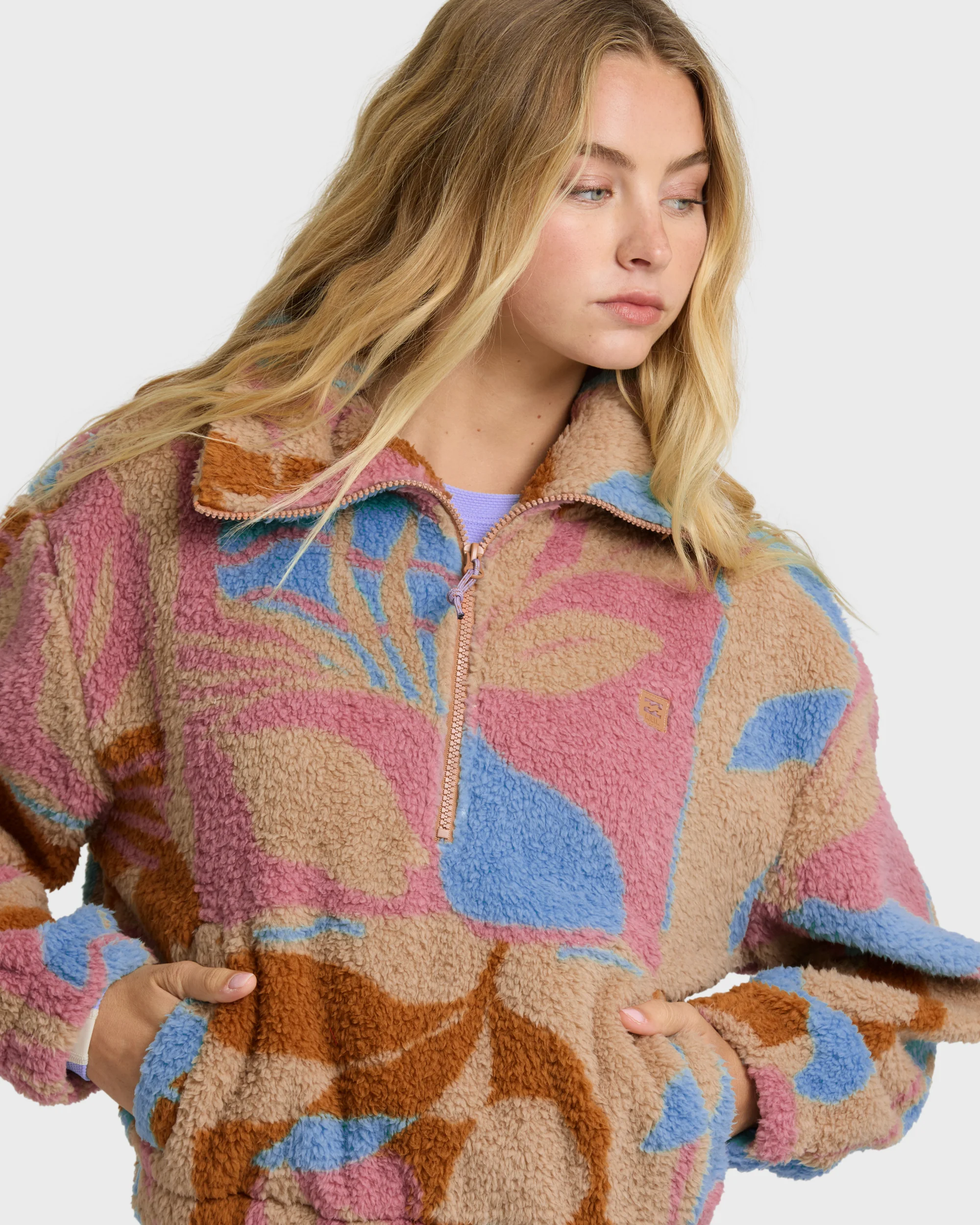 A/Div Barra Half Zip Sherpa Fleece - Oatmeal - Image 4