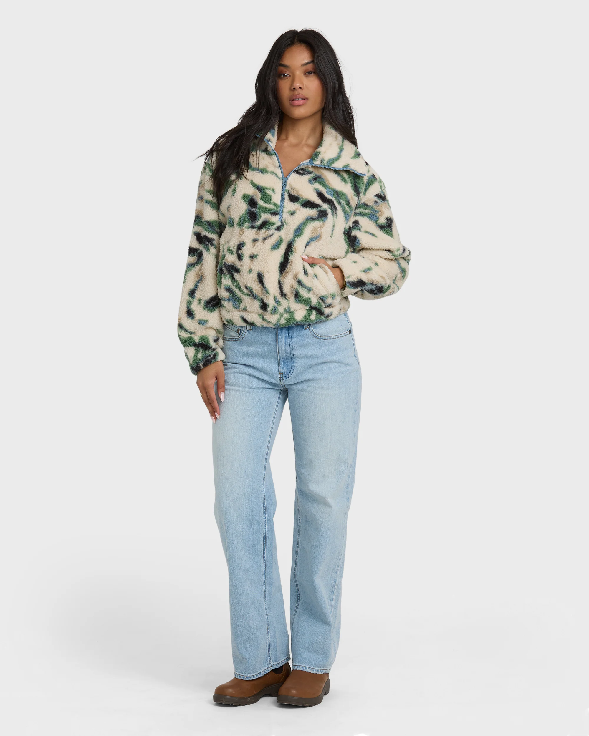 A/Div Barra Half Zip Sherpa Fleece - Whitecap - Image 3