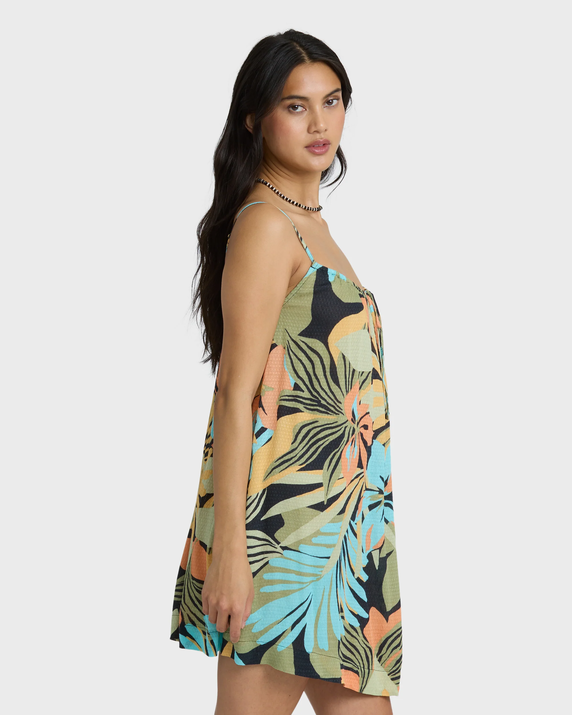 Beach Song Printed Mini Dress - Black Multi - Image 3