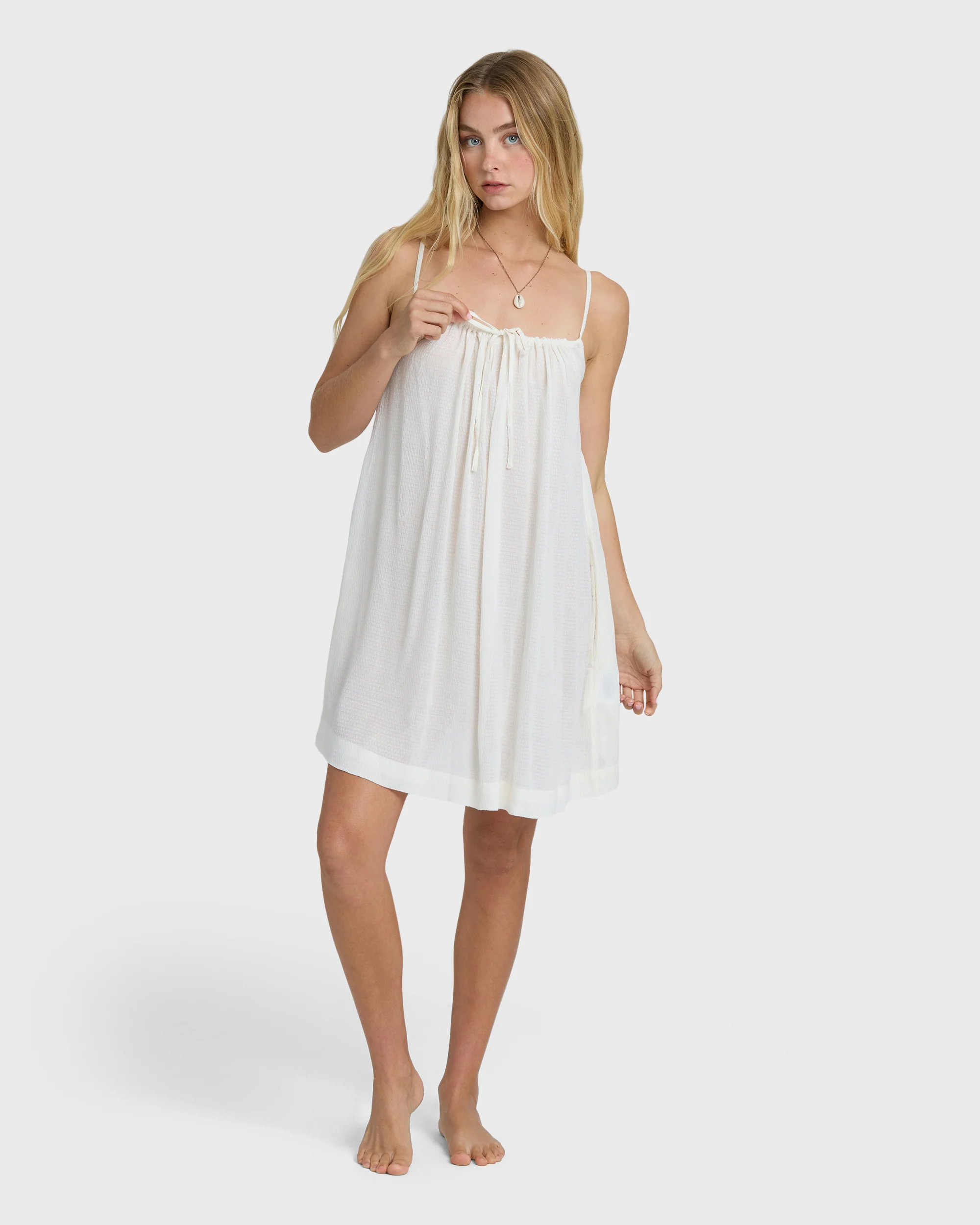 Beach Song Solid Mini Dress - Salt Crystal - Image 4