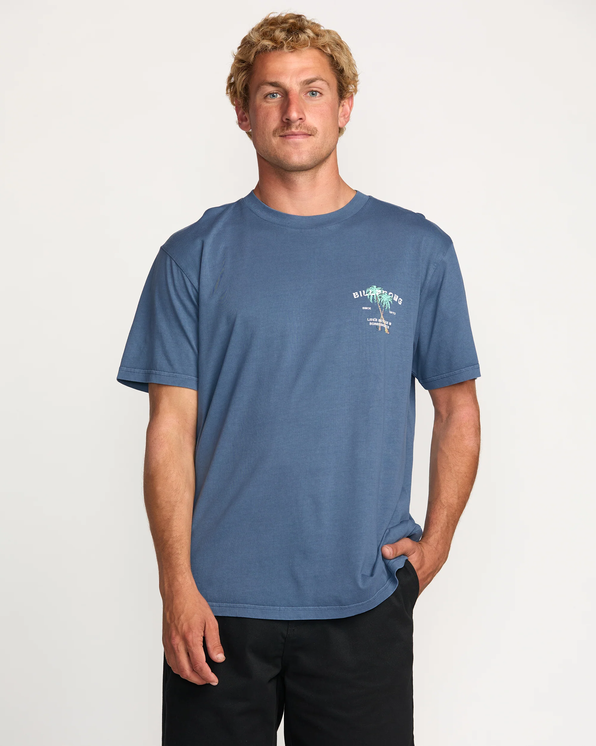 Better Premium Wave Wash Short Sleeve T-Shirt - Deep Blue - Image 2