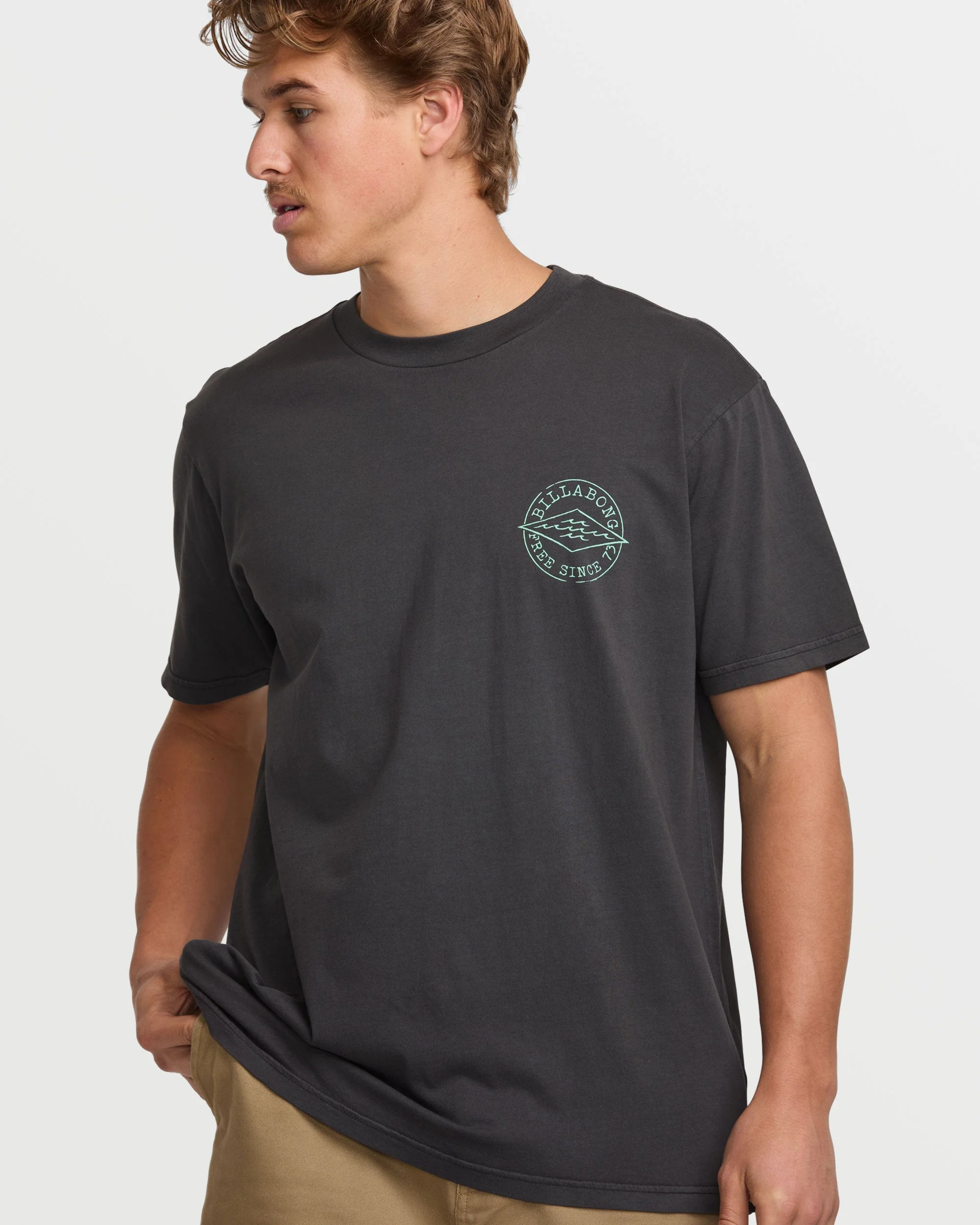 Big Dave Premium Wave Wash Short Sleeve Tee - Washed Black - Image 4