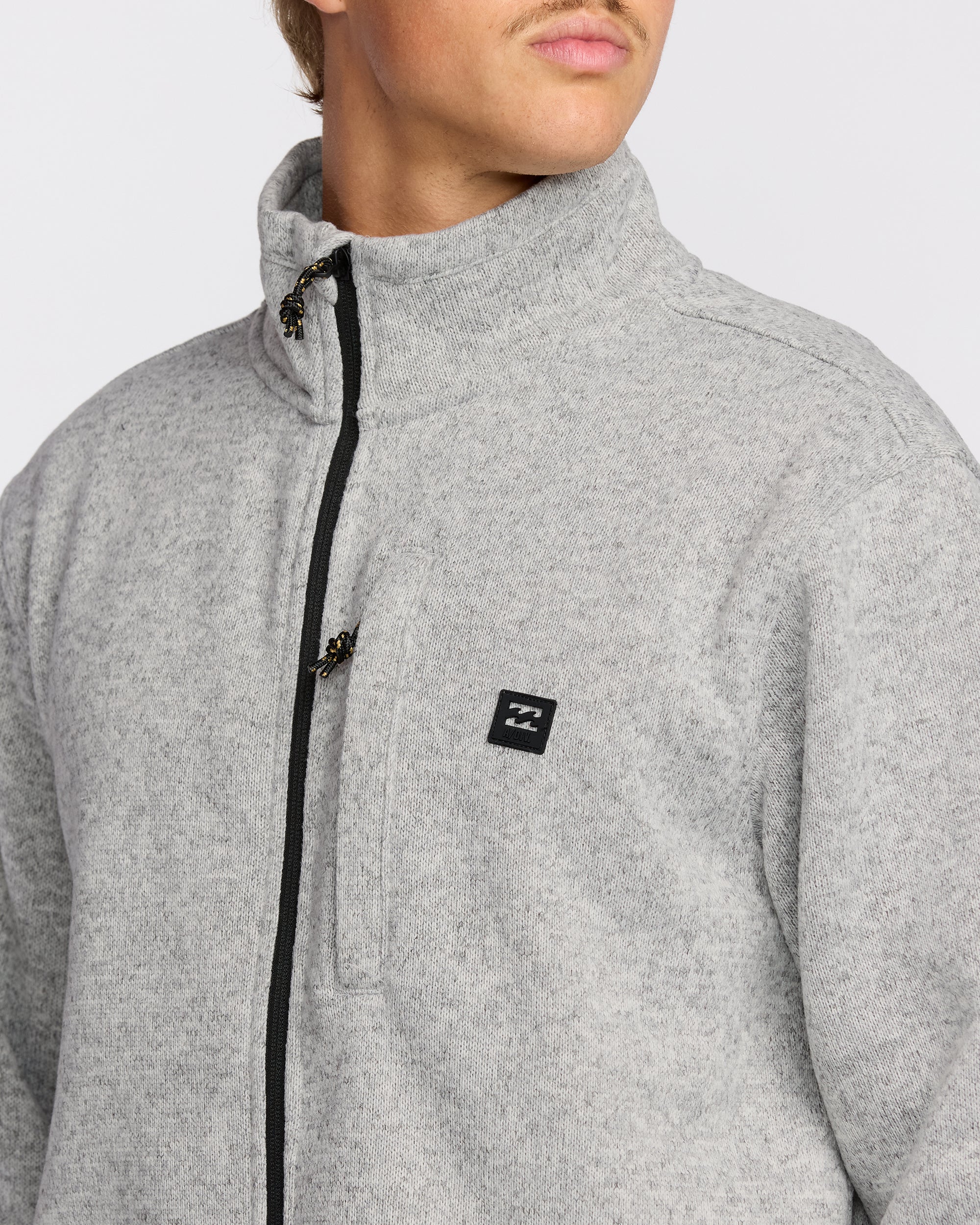 Mens Boundary Mock Neck Zip Up Fleece Jacket - Image 5