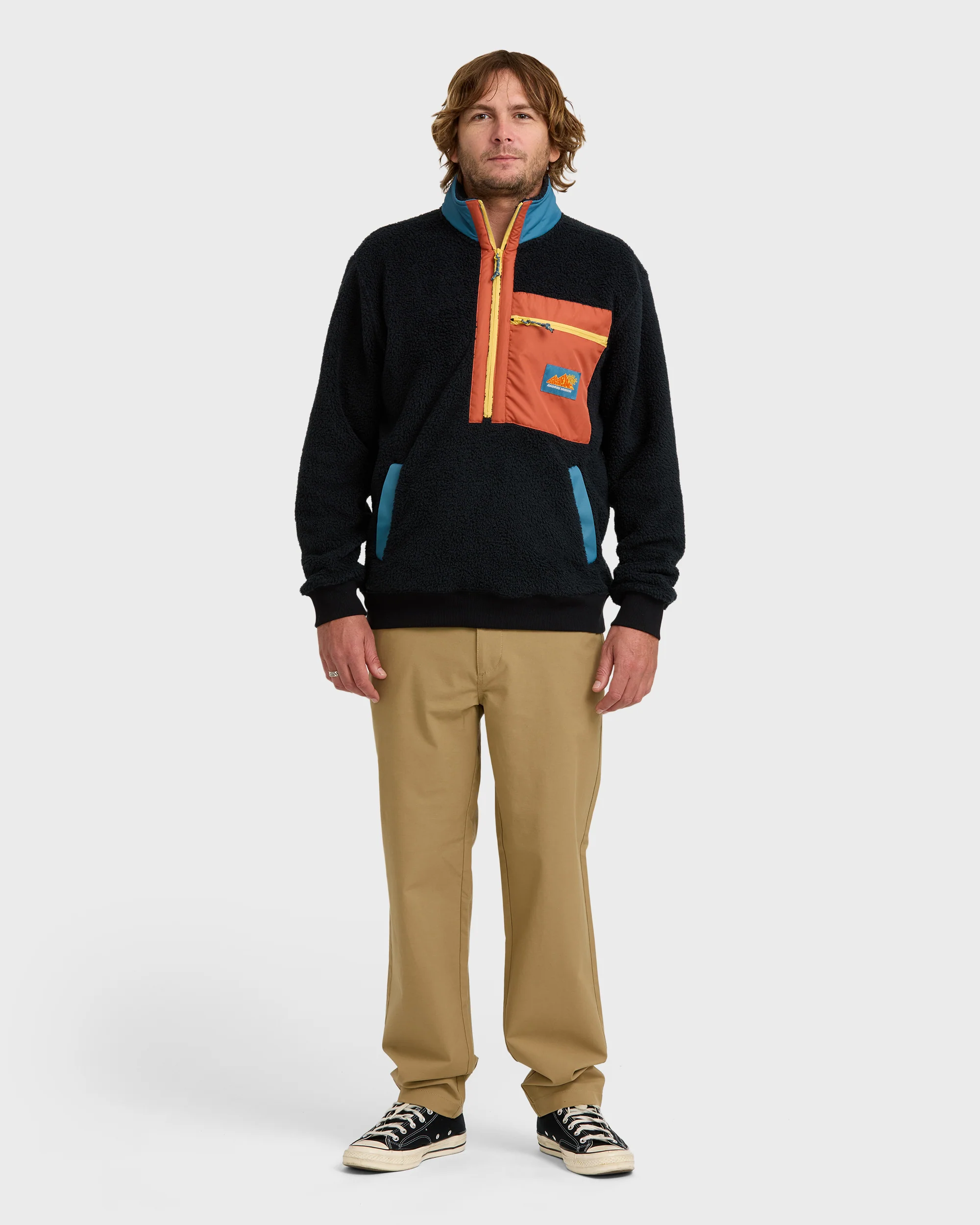 Boundary Peak Mock Neck Sweatshirt - Black - Image 3