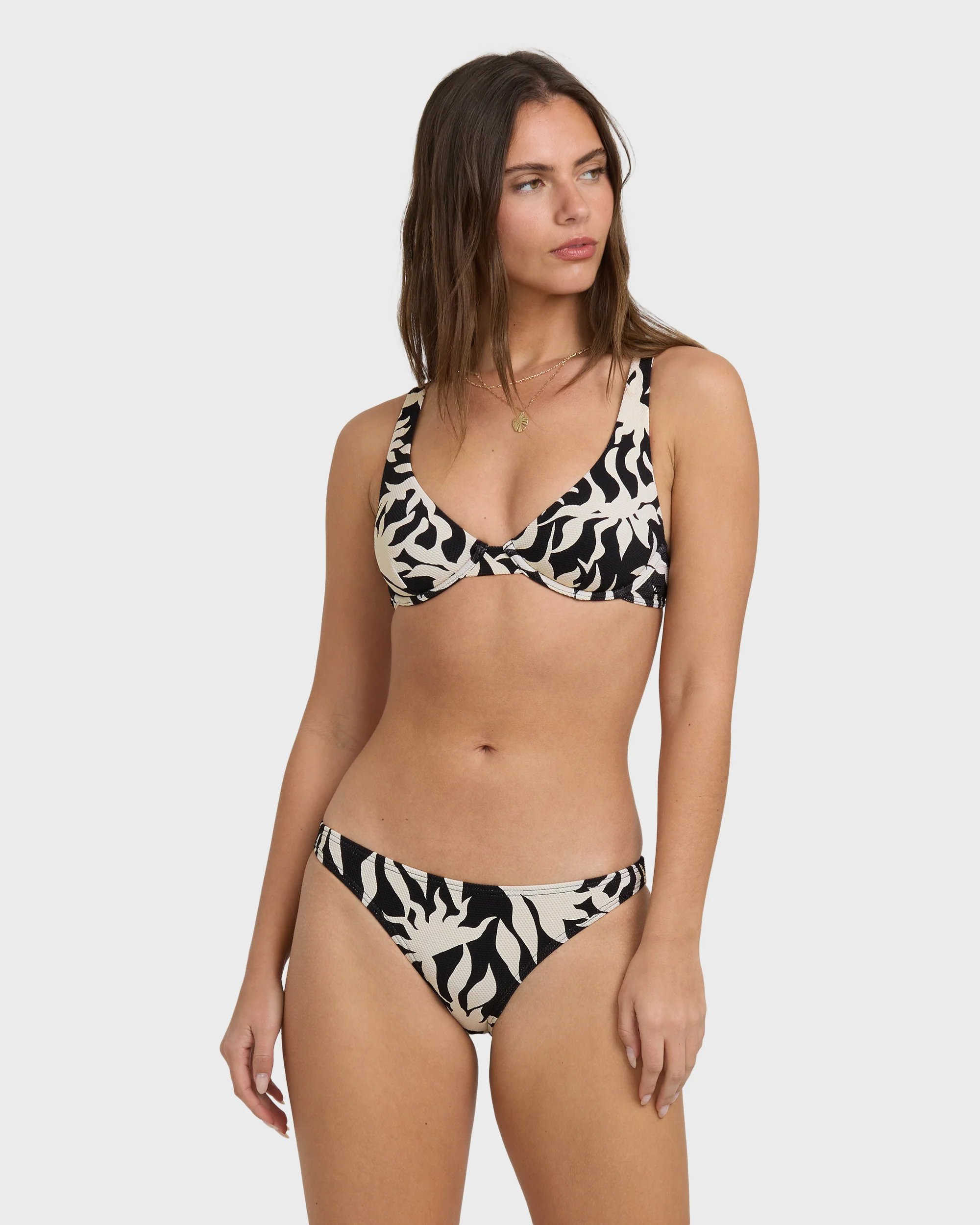 By My Side Tropic Bikini Bottom - Black White - Image 3
