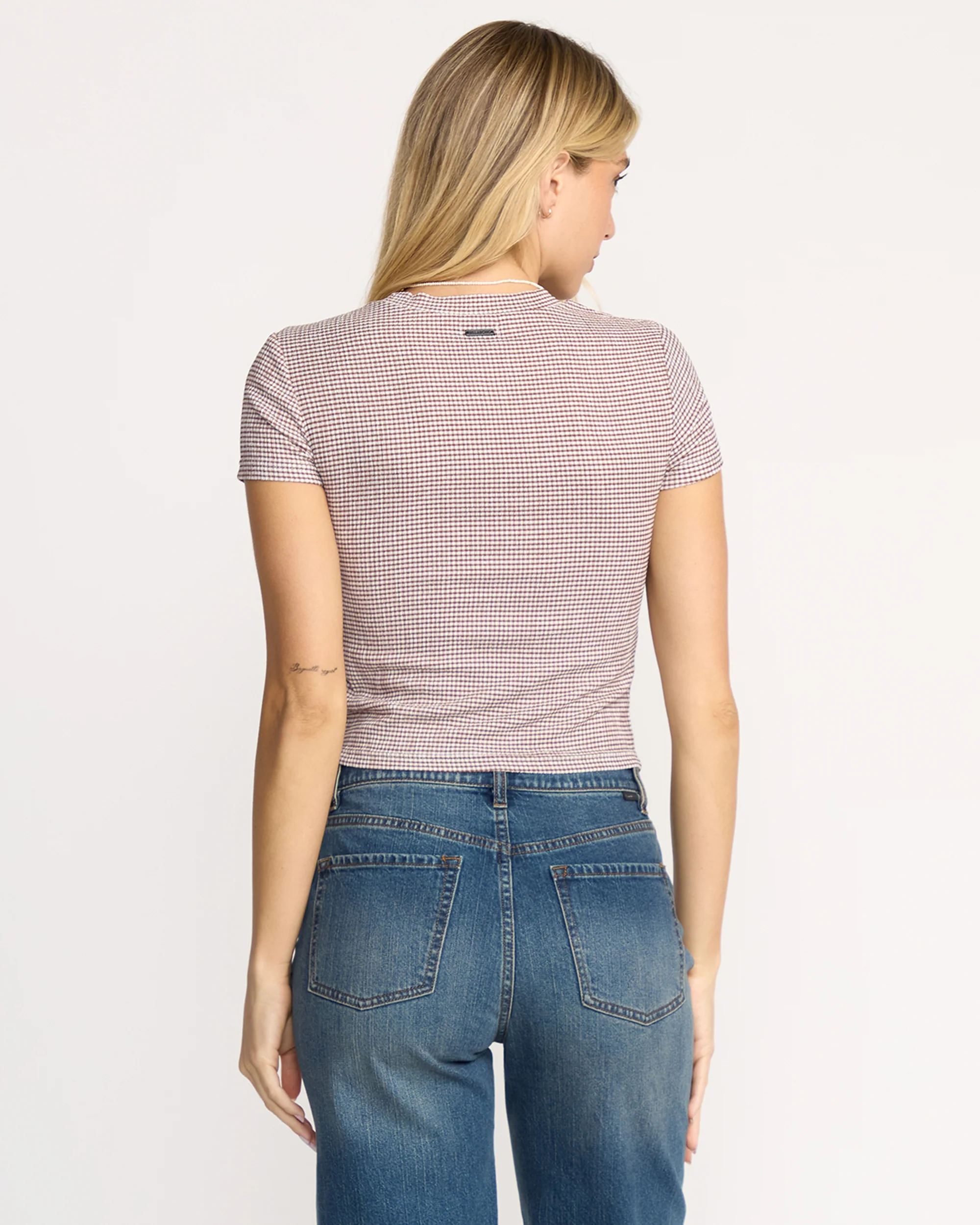 Checked Out Knit T-Shirt - Espresso - Image 5
