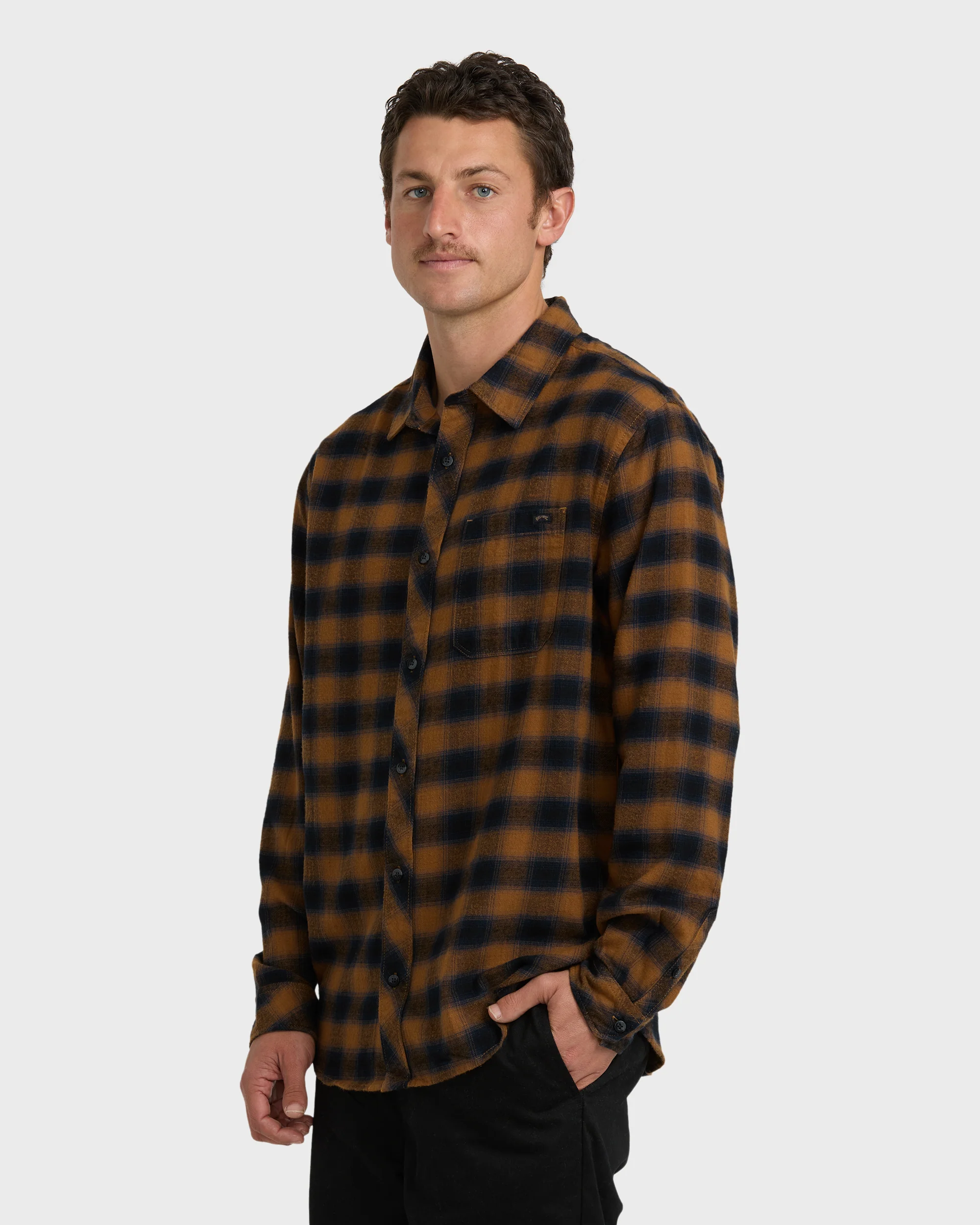 Coastline Long Sleeve Flannel Shirt - Tobacco - Image 4