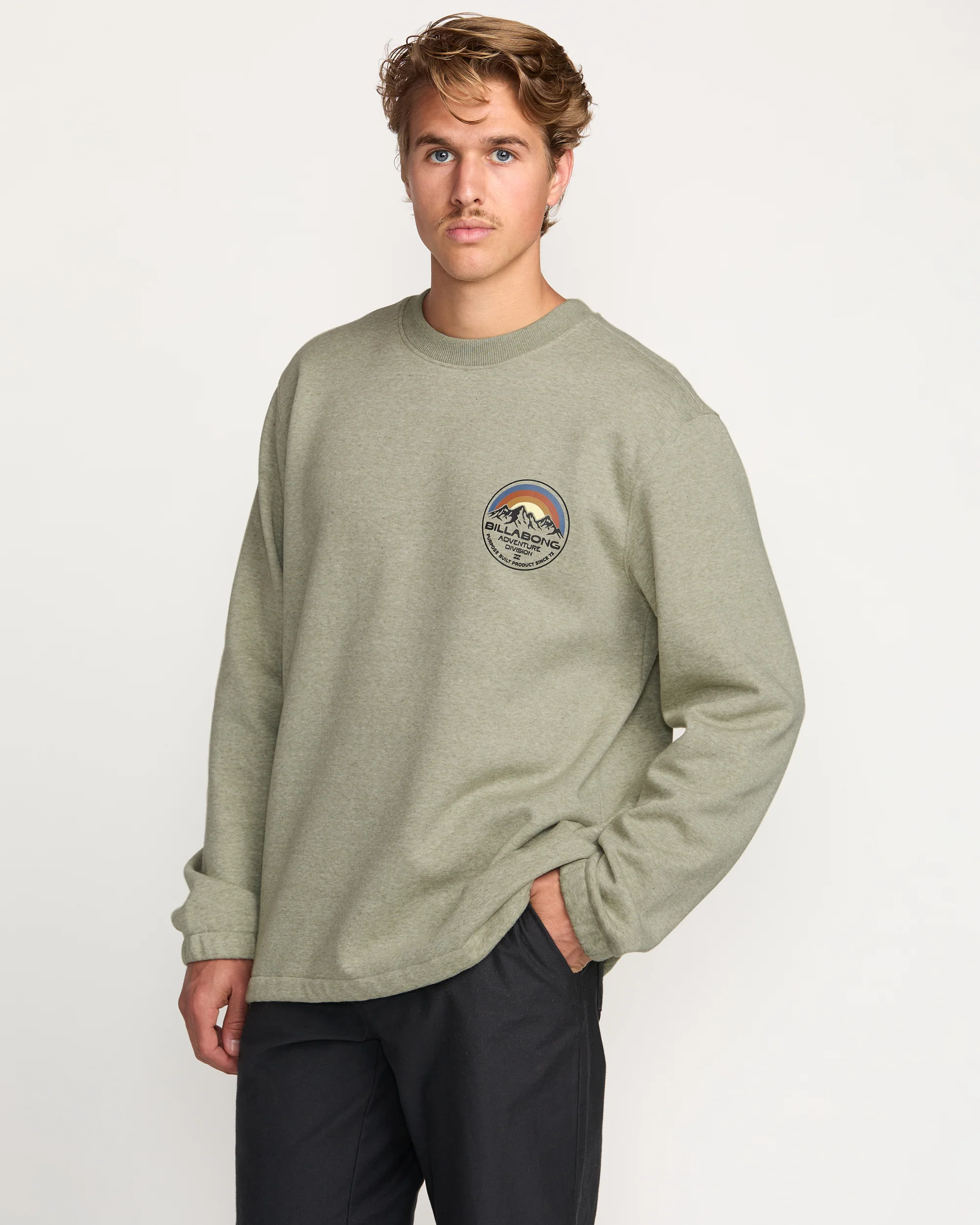 Compass Crew Sweatshirt - Sage Heather - Image 2