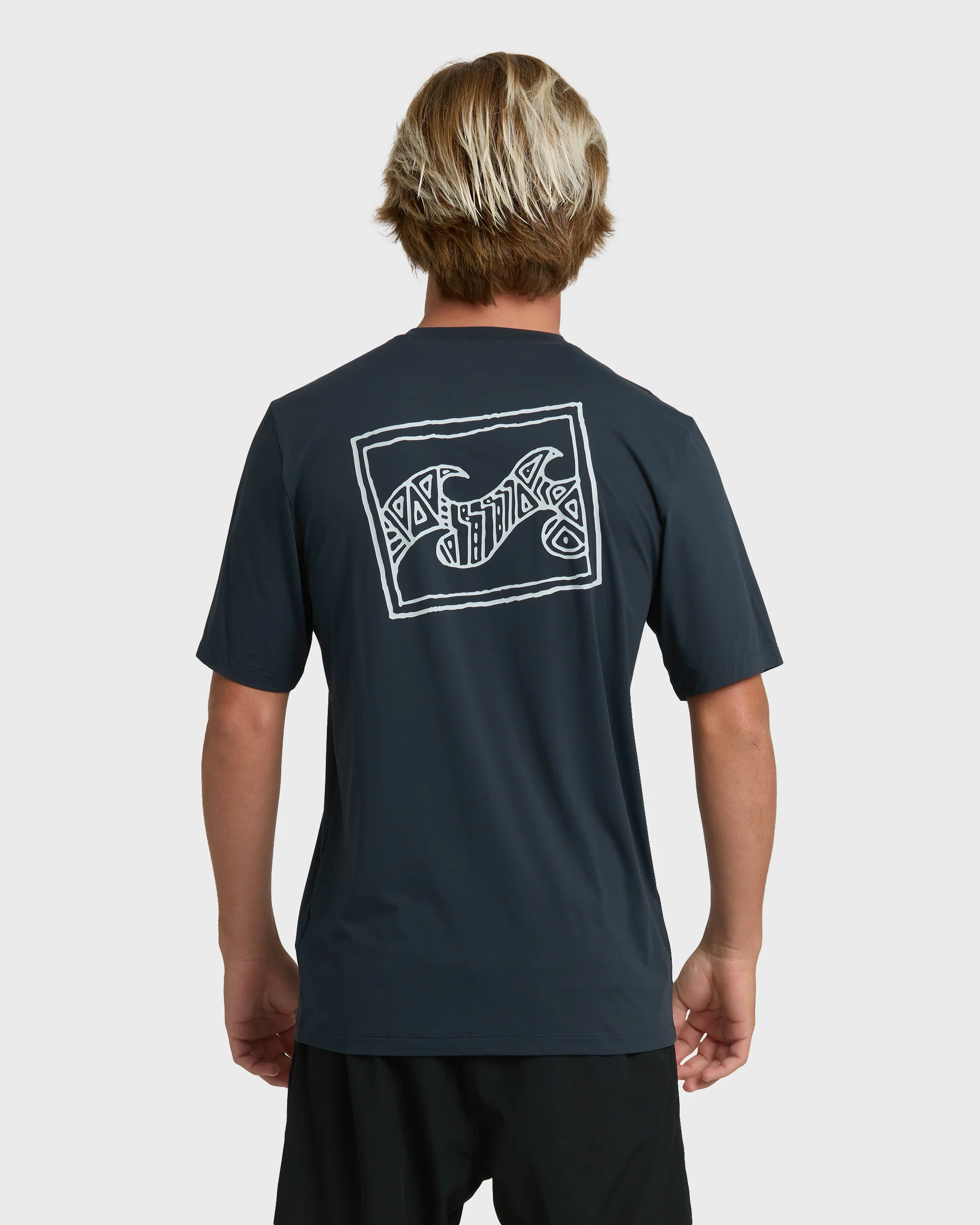 Crayon Wave Loose Fit Short Sleeve Surf Tee - Navy - Image 2