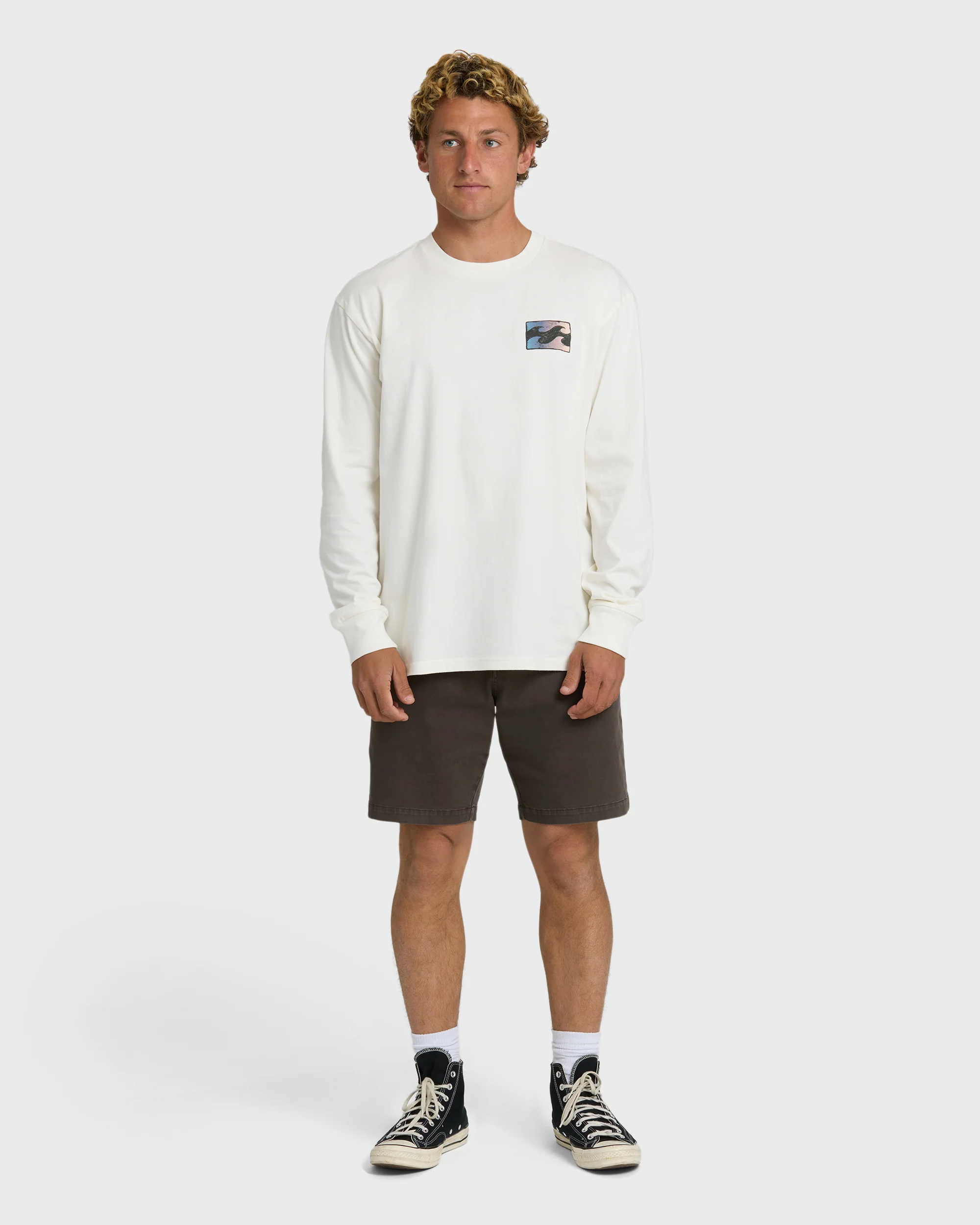 Crayon Wave Premium Long Sleeve T-Shirt - Off White - Image 4