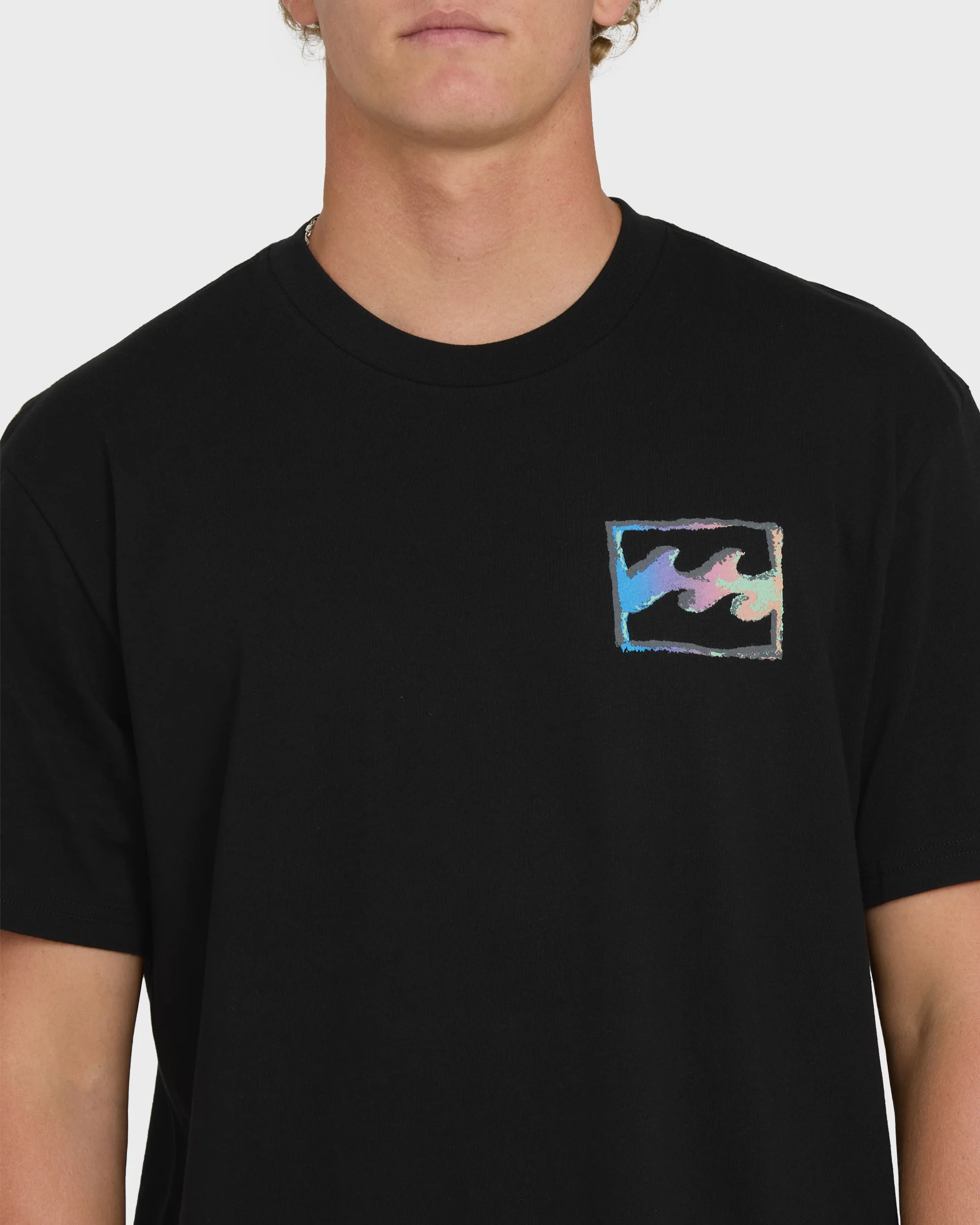 Crayon Wave Premium Short Sleeve Knit T-Shirt - Black - Image 5
