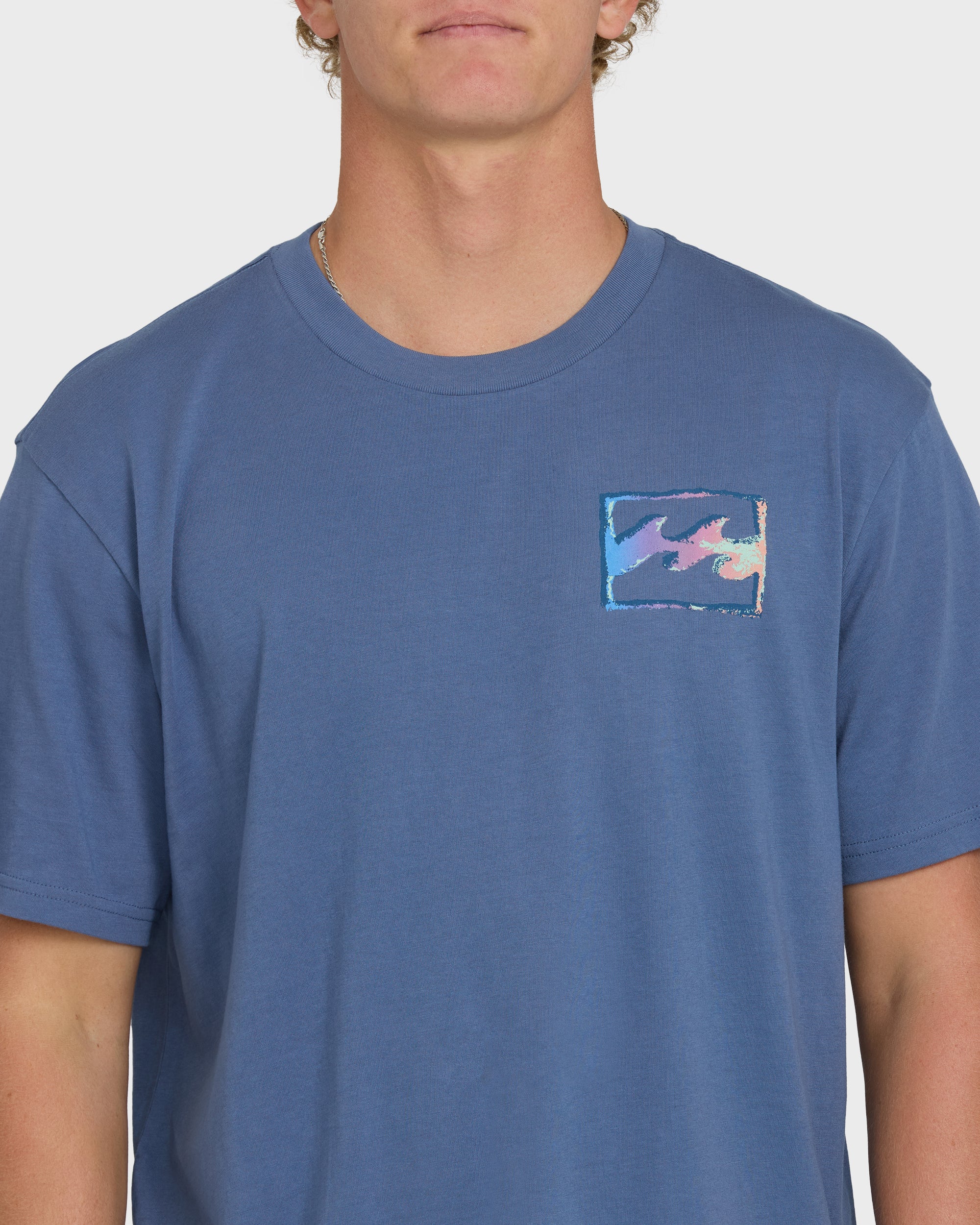 Crayon Wave Premium Short Sleeve Knit T-Shirt - Blue Horizon - Image 5