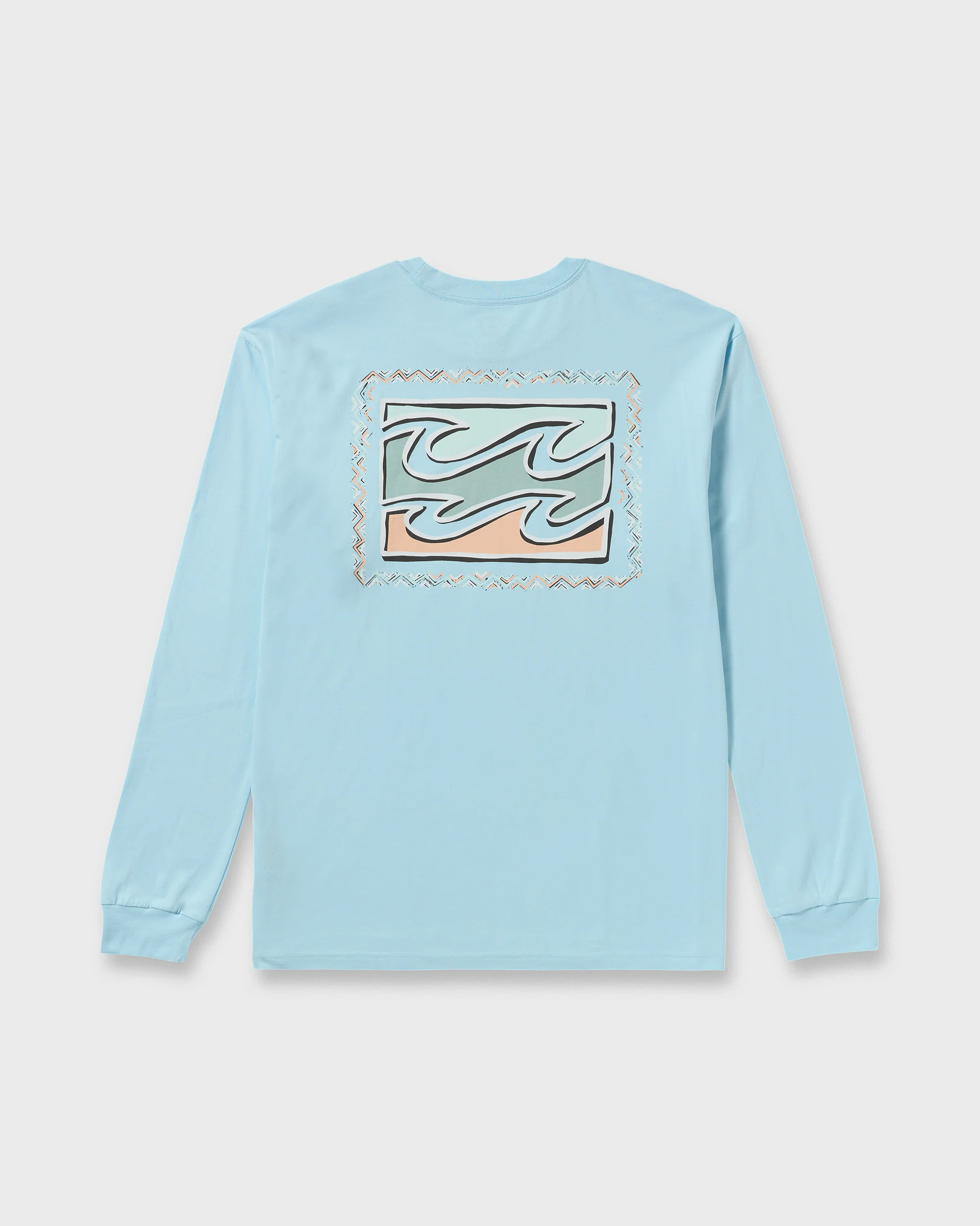 Crayon Wave Regular Long Sleeve T-Shirt - Coastal Blue - Image 7
