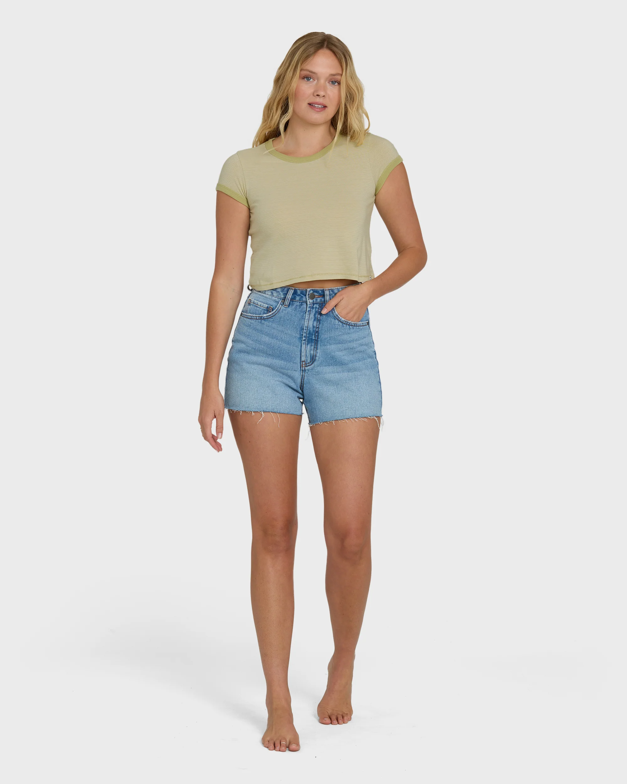 Daily Tee YD Short Sleeve Knit T-Shirt - Cactus - Image 4