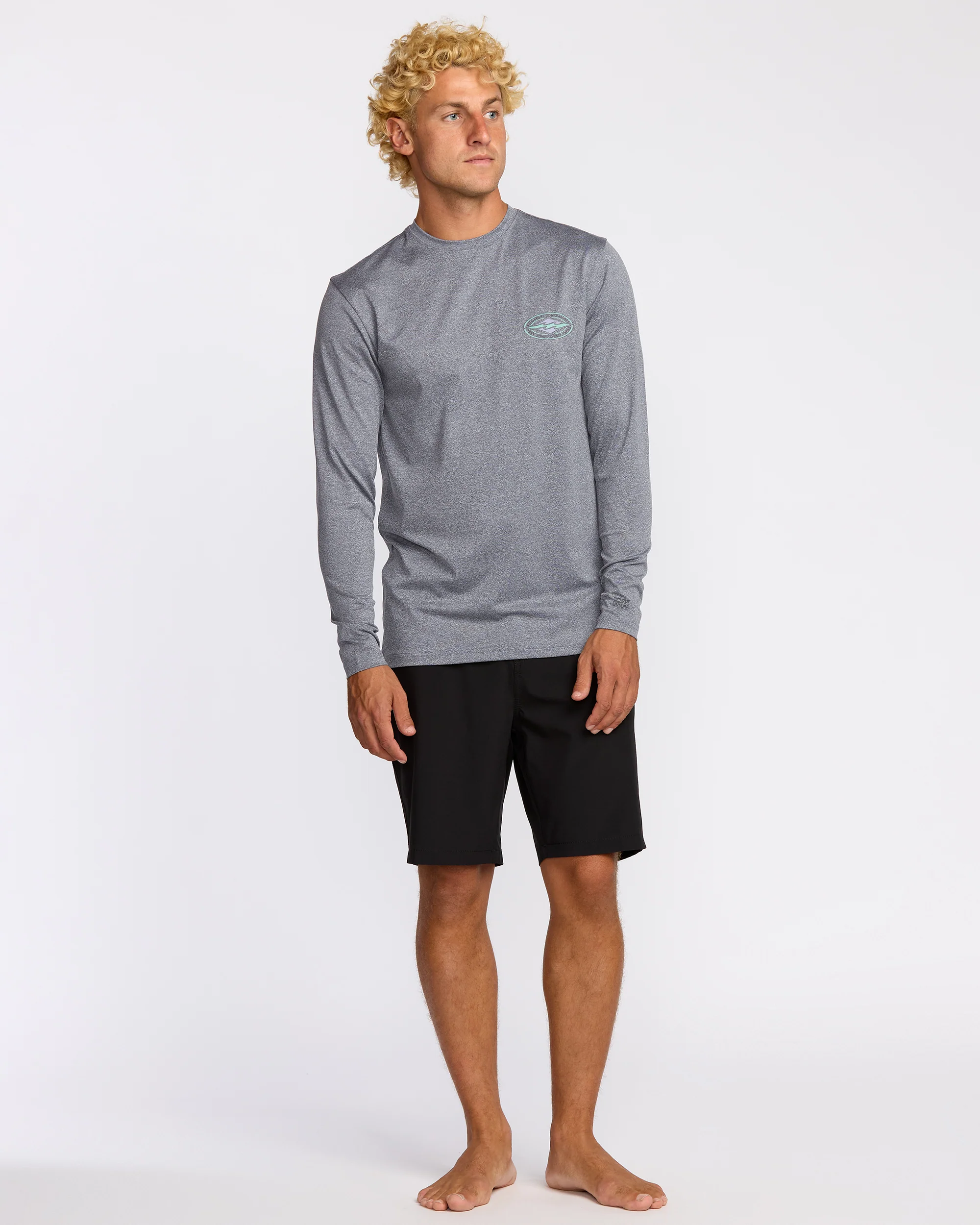 Diamond Vision Loose Fit Long Sleeve Surf T-Shirt - Grey Htr - Image 4