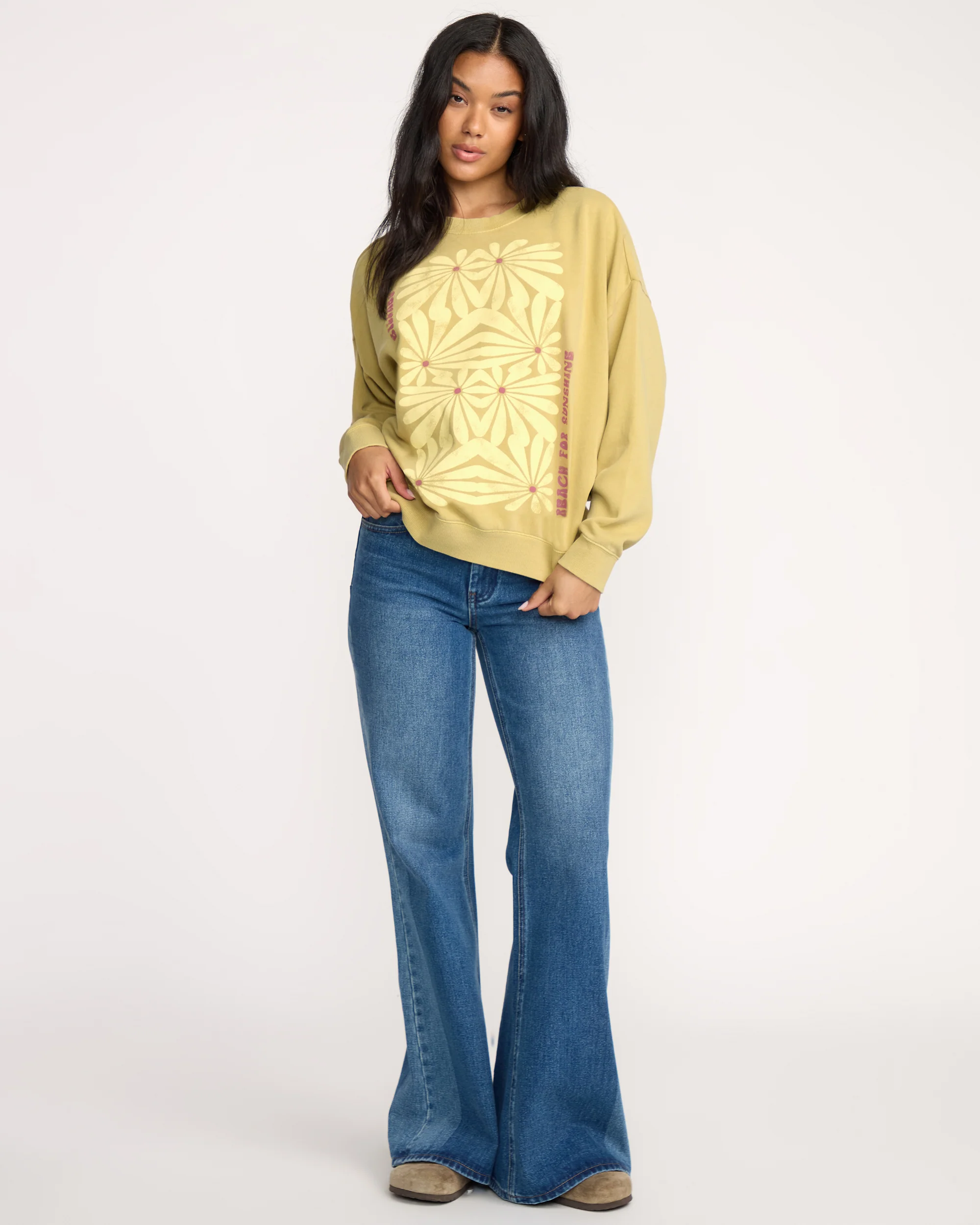 Echo Crewneck Sweatshirt - Light Olive - Image 2