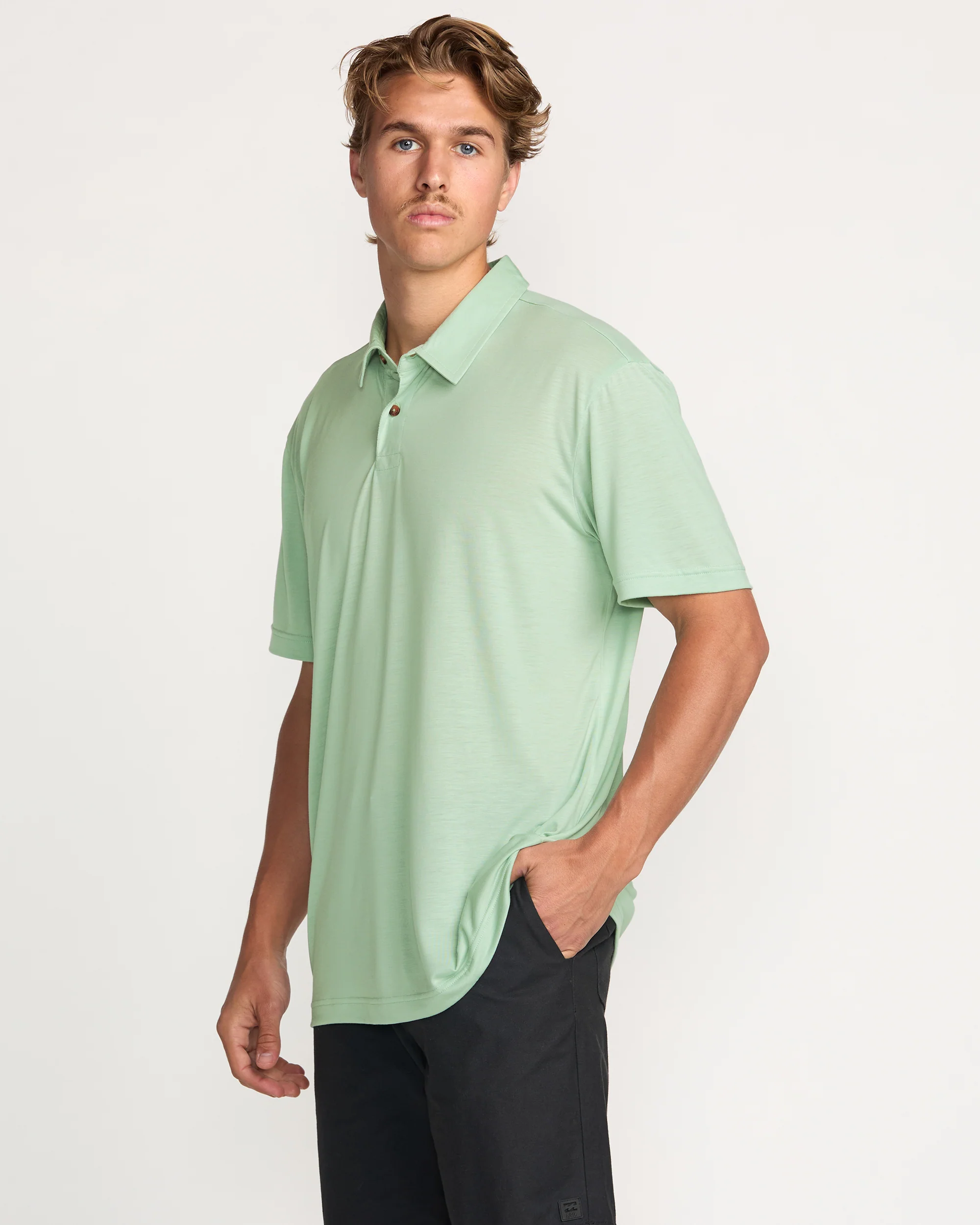 Eclipse Short Sleeve Polo Shirt - Seafoam - Image 4