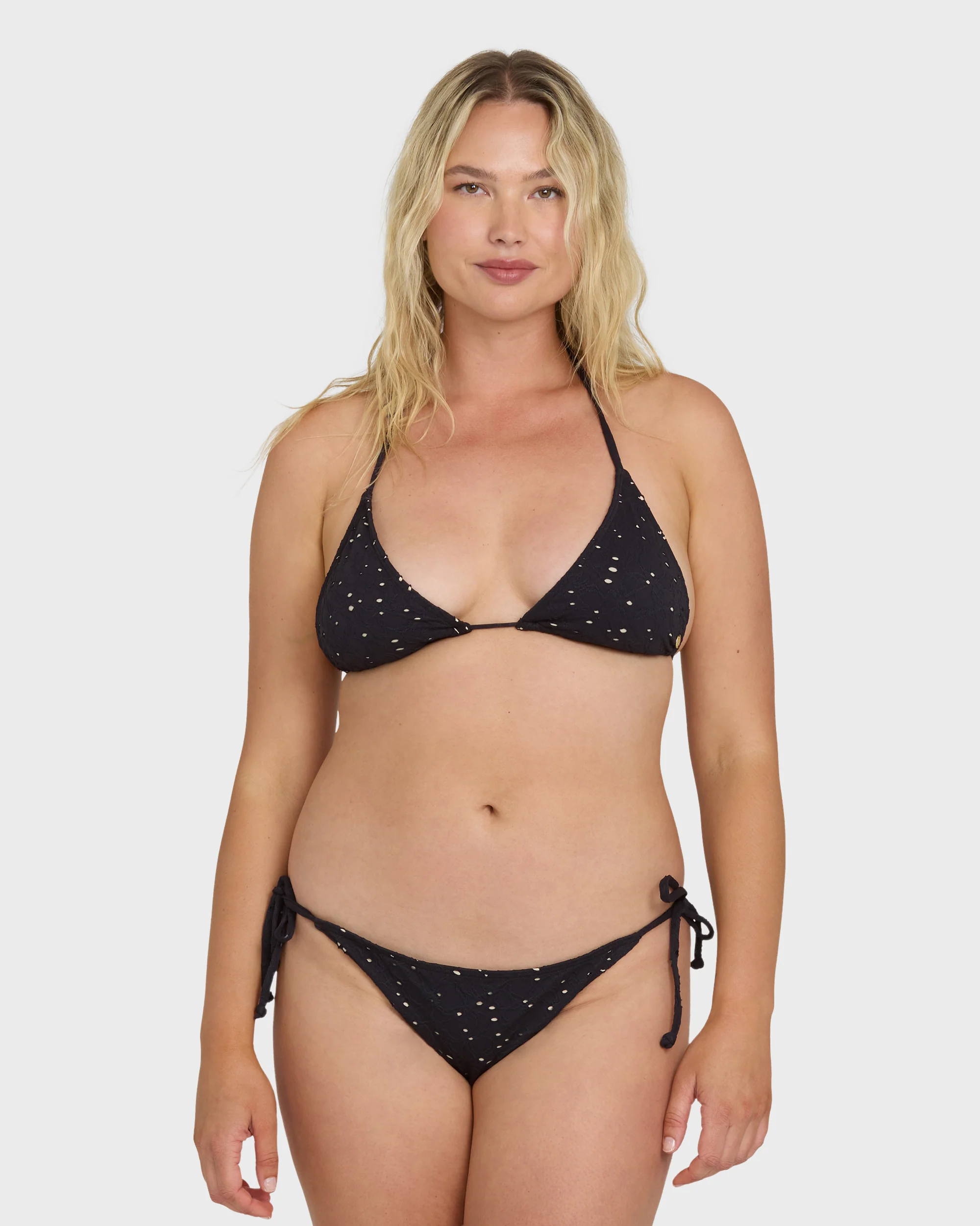 Eye On You Tie-Side Maui Bikini Bottoms - Black Pebble - Image 7