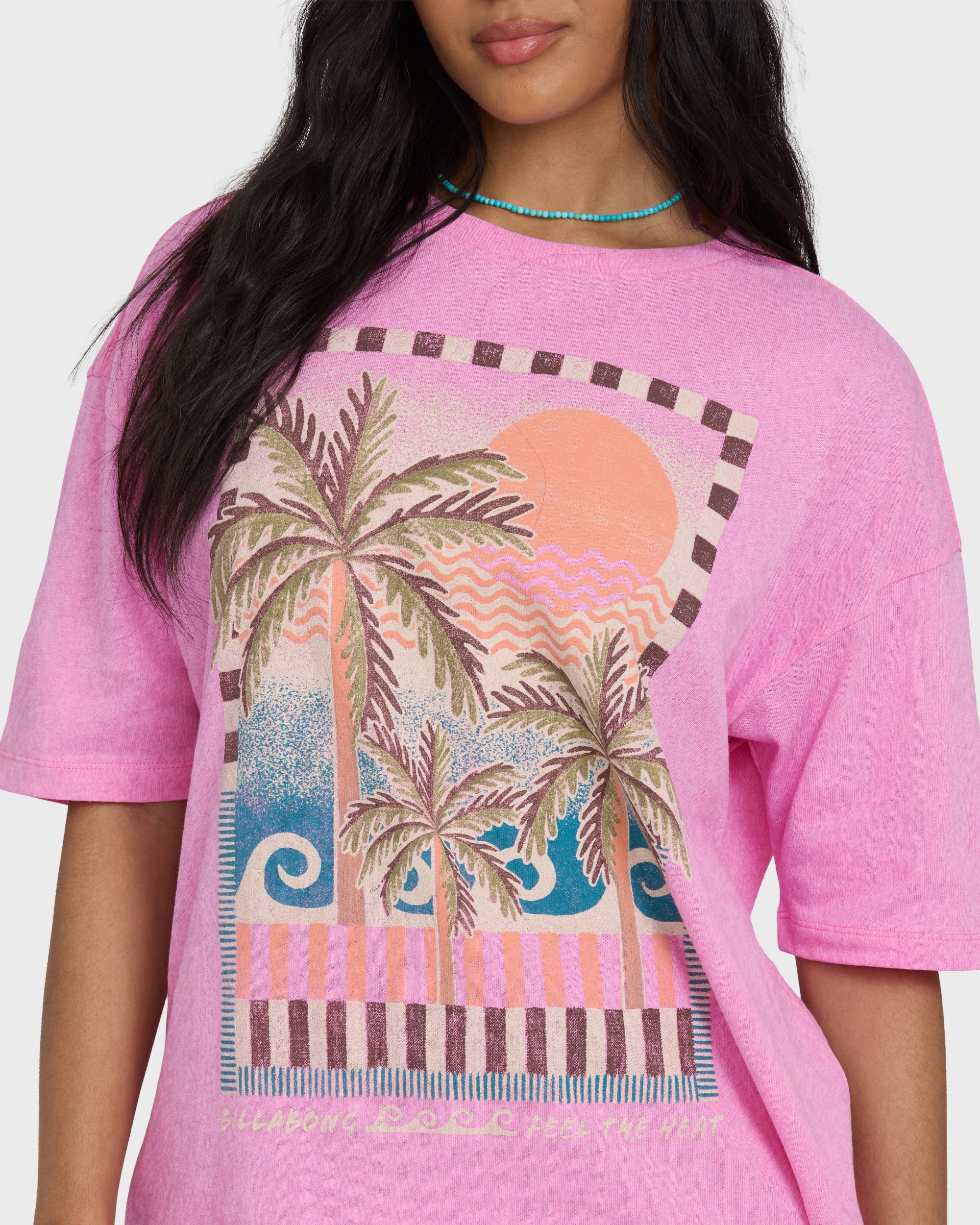 Feel The Heat Short Sleeve Knit T-Shirt - Party Pink - Image 7