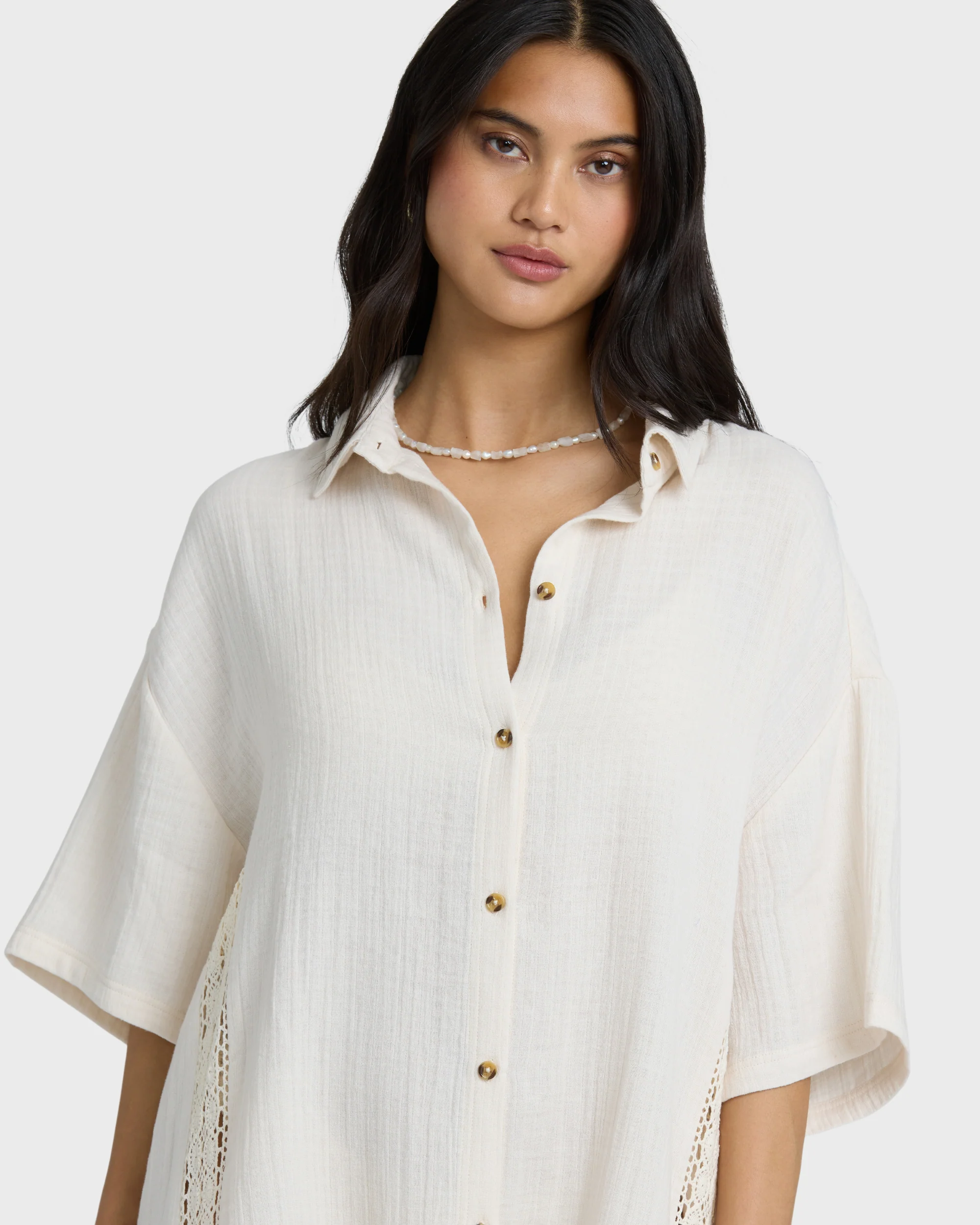 Feelin Fine Shirt Dress - White Cap - Image 5