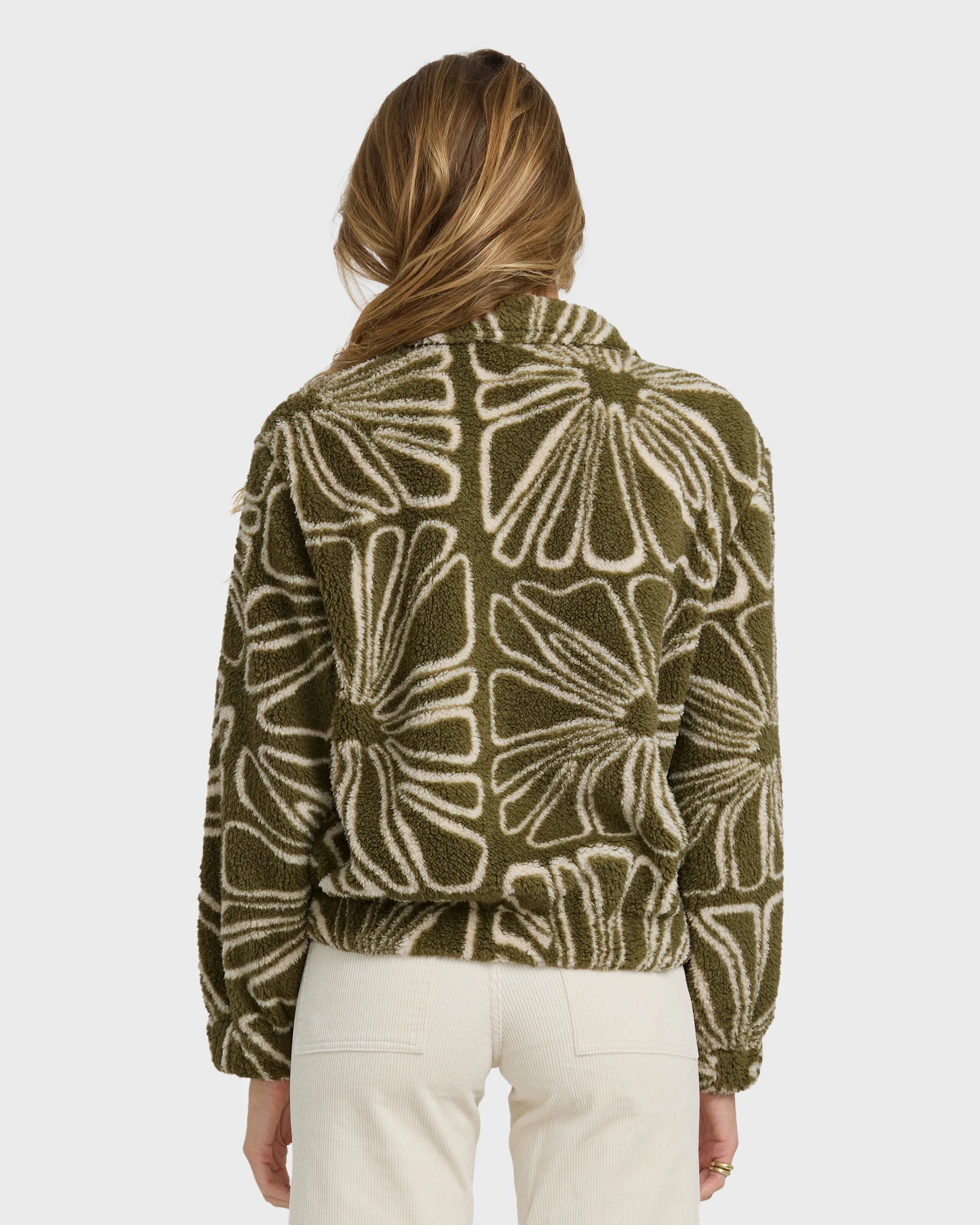First Light Sherpa Front Zip Fleece - Martini Olive - Image 7