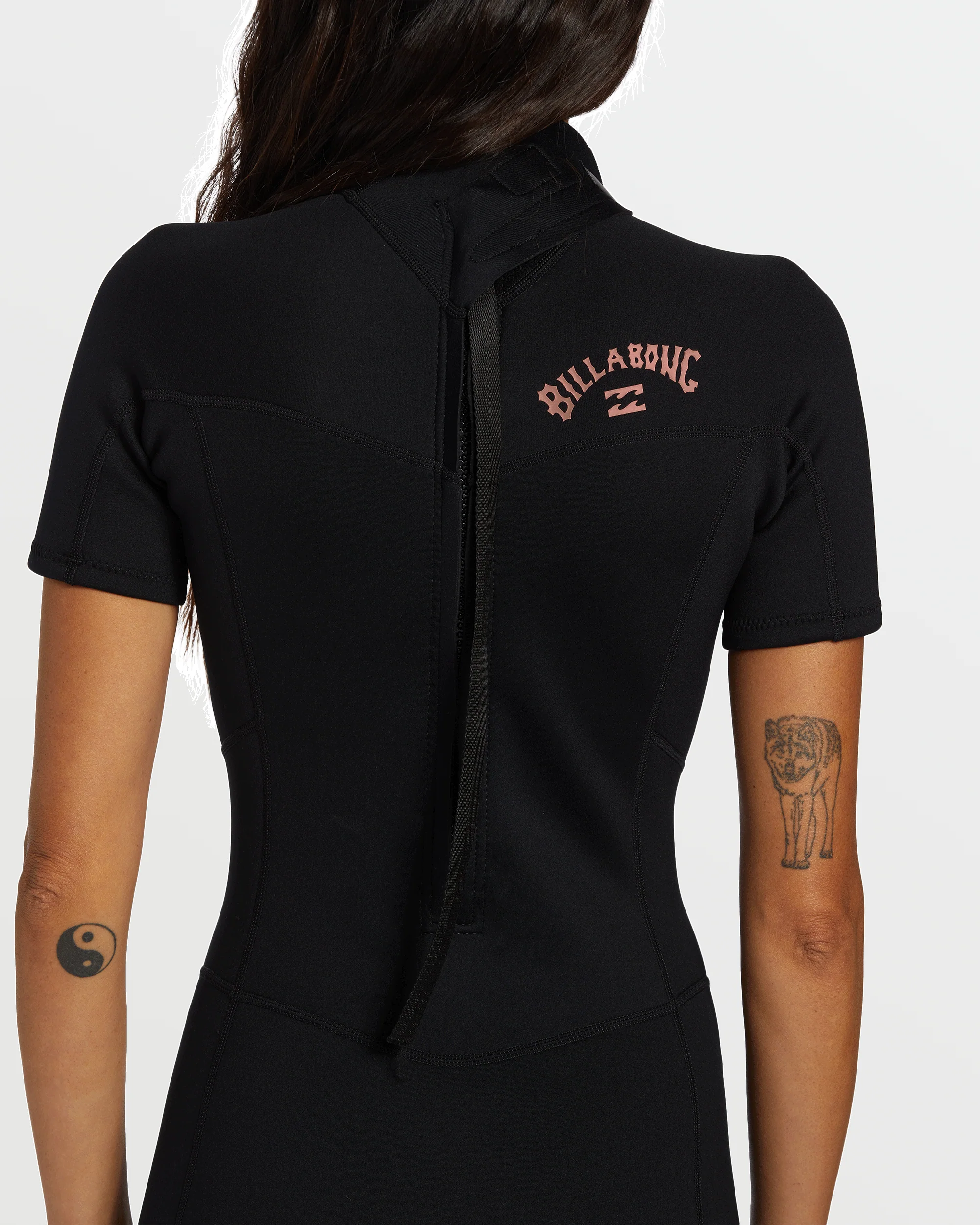 Foil Flatlock Short Sleeve Springsuit - Black - Image 4