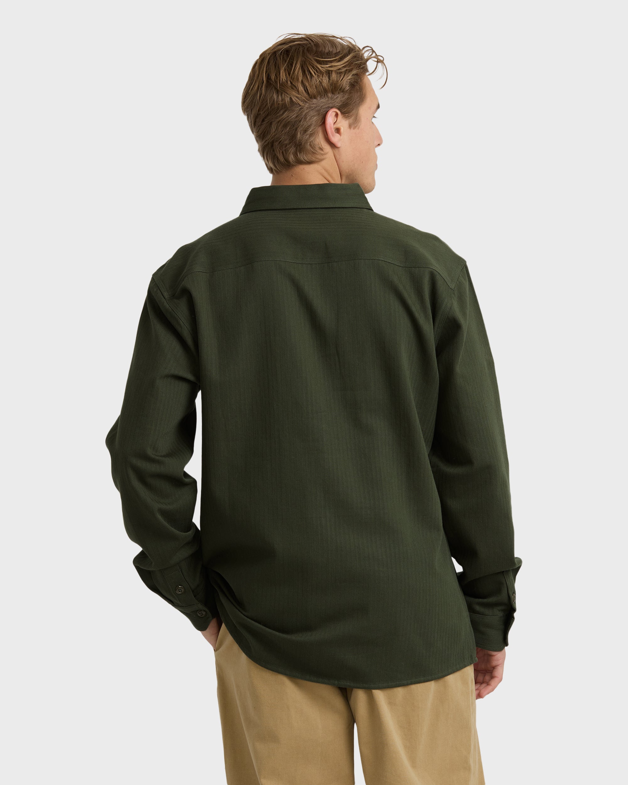 Fort Garage Long Sleeve Shirt - Olive - Image 5