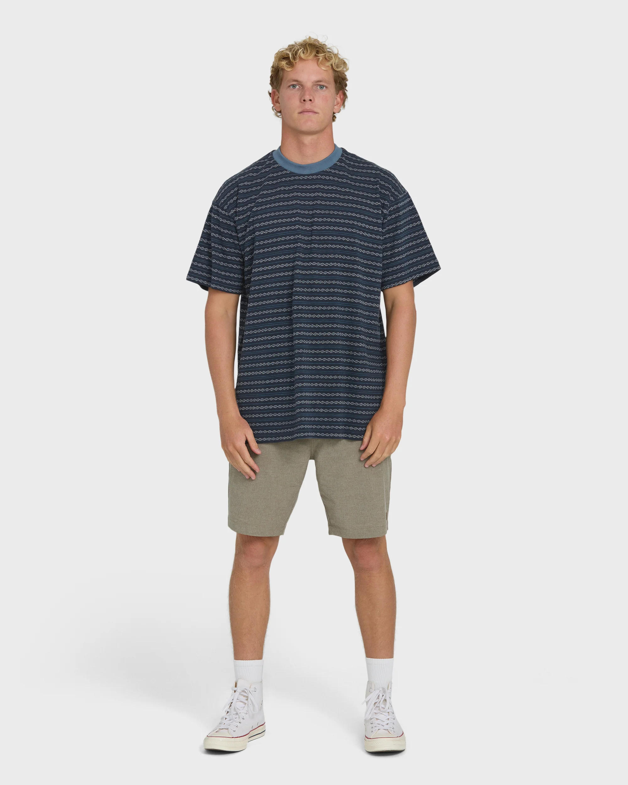 Garage Sandon Short Sleeve Knit T-Shirt - True Navy - Image 4