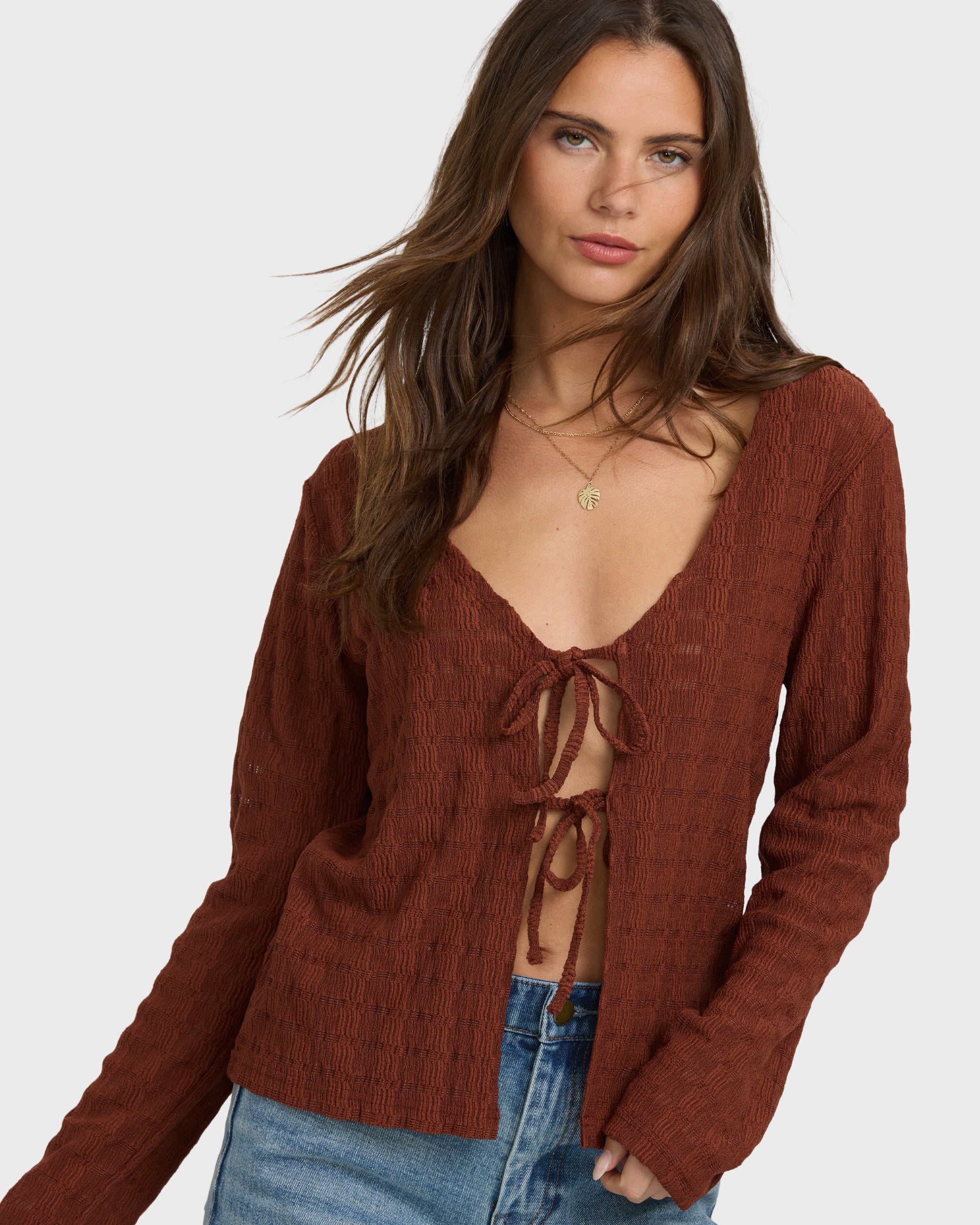 Havana Long Sleeve Knit Top - Cowhide - Image 2