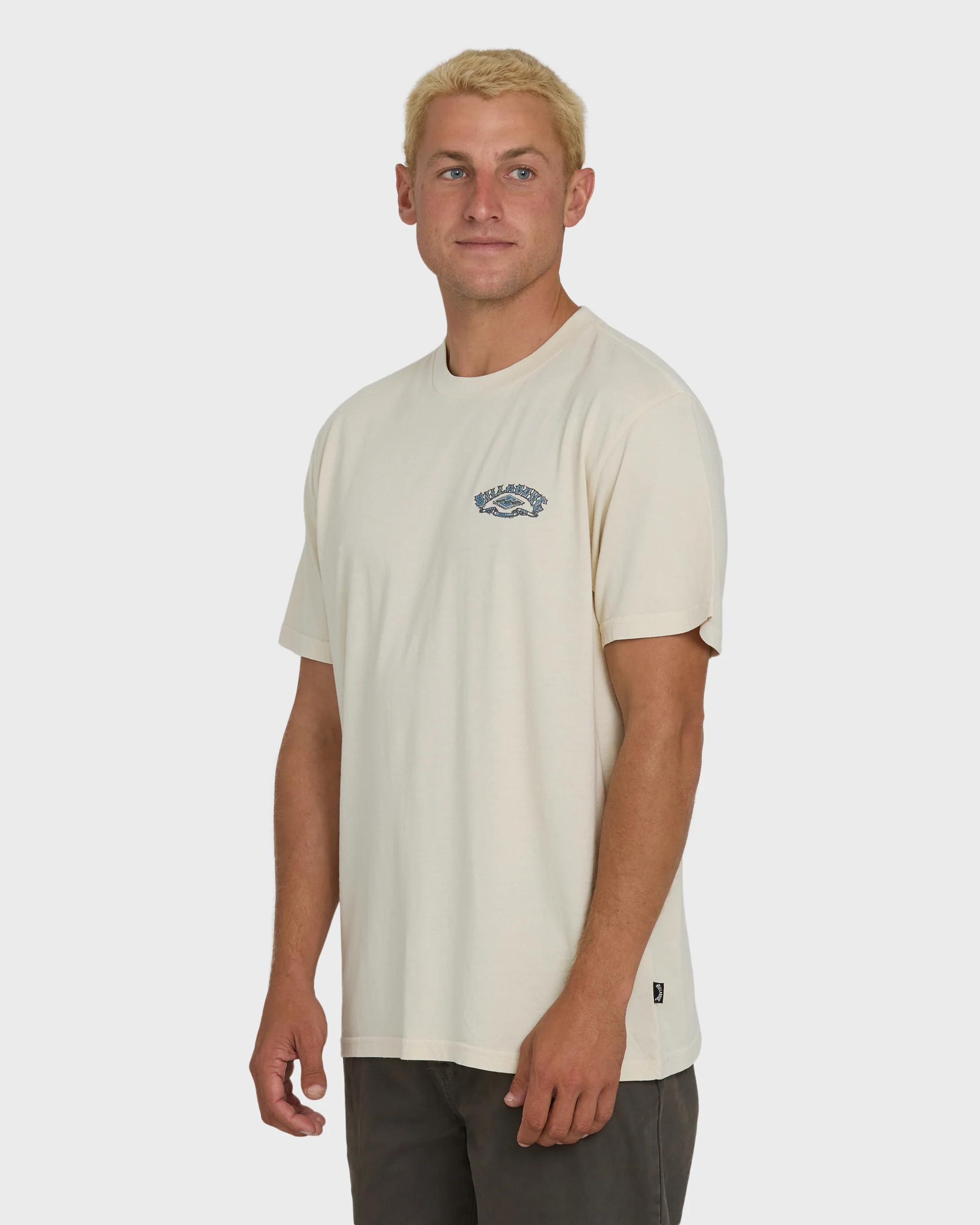 Heritage Arch Wave Washed Premium Short Sleeve Knit T-Shirt - Oatmeal - Image 3