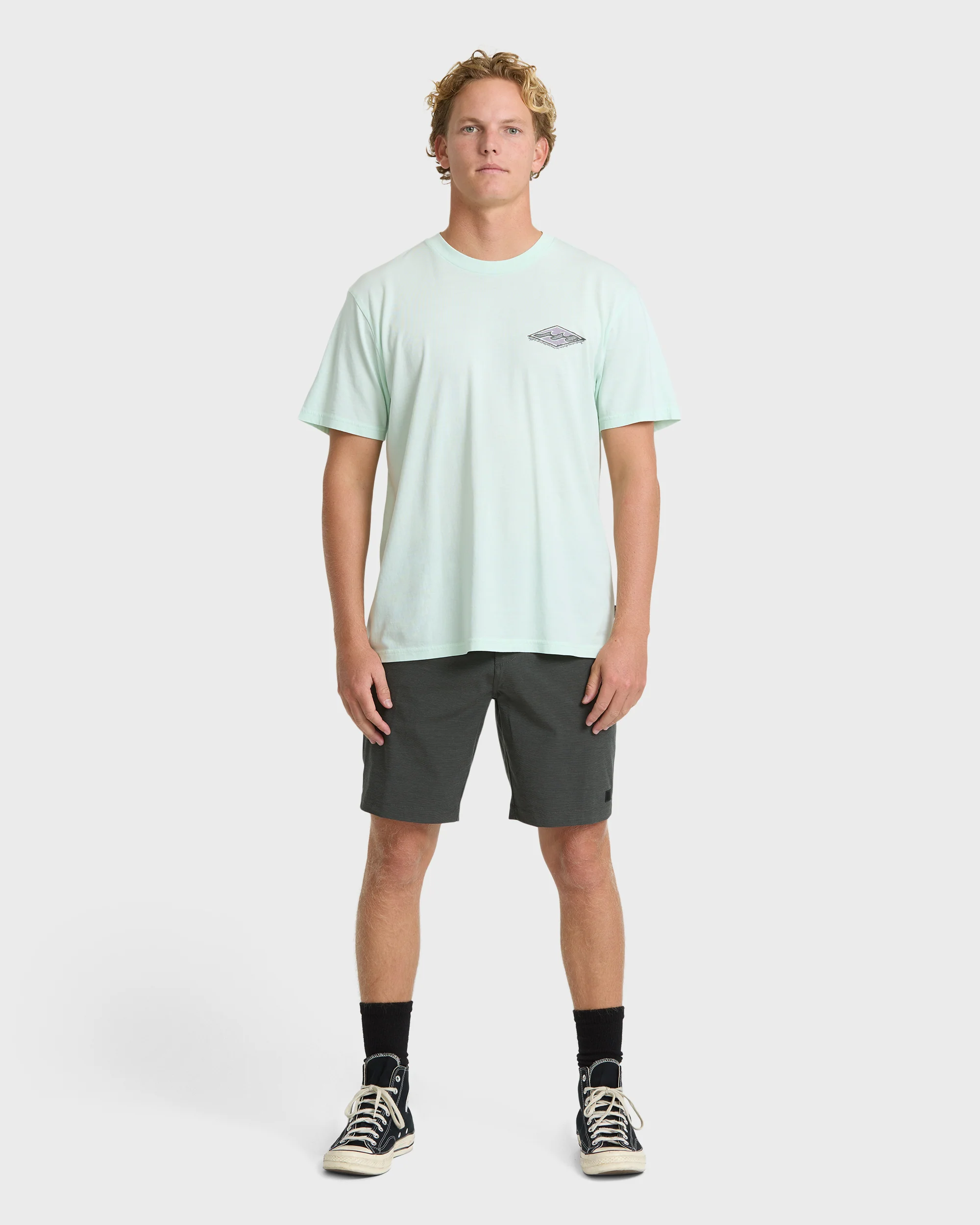 Heritage Arch Wave Washed Premium Short Sleeve Knit T-Shirt - Sea Glass - Image 4