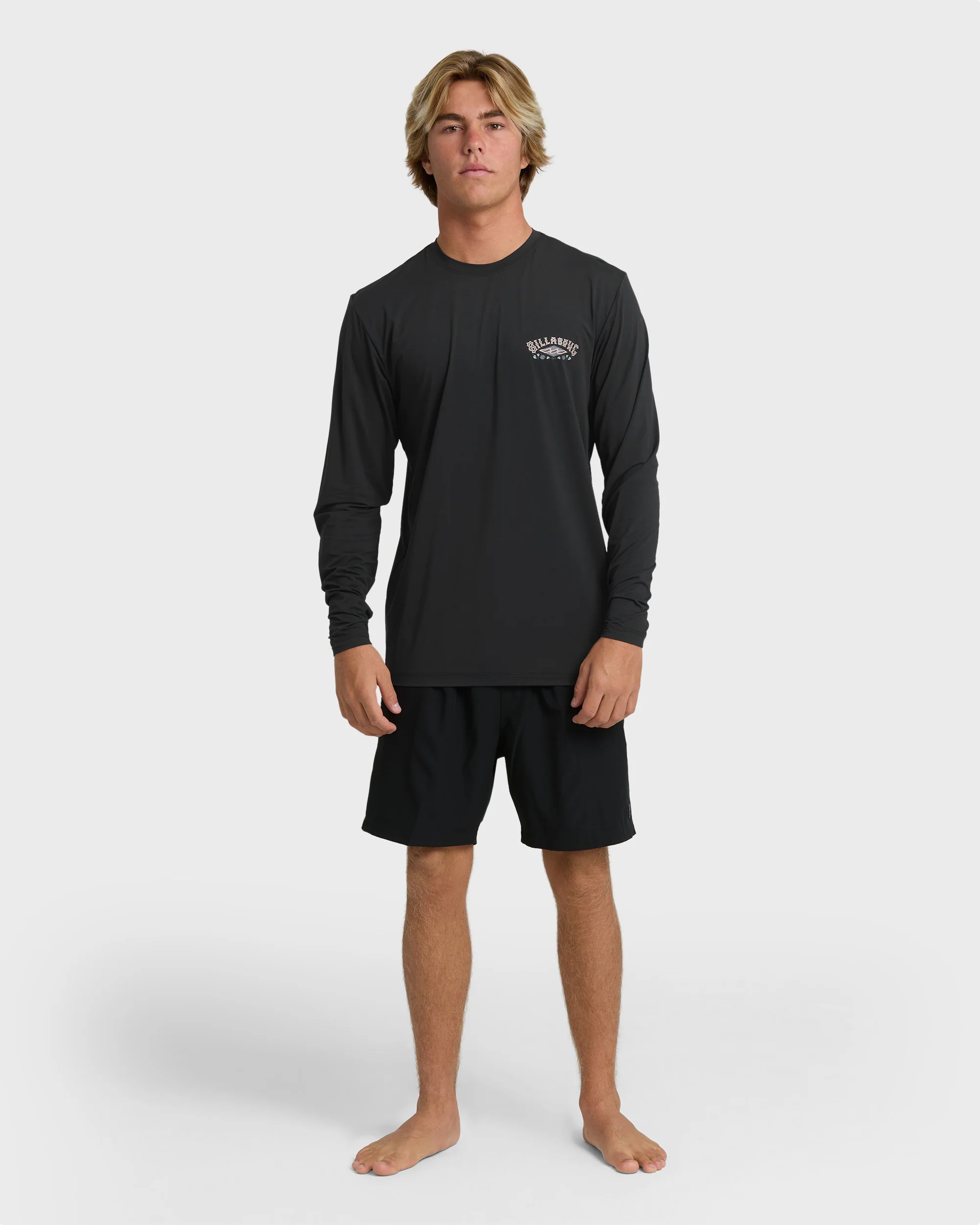 Heritage Loose Fit Long Sleeve Surf Tee - Black - Image 4