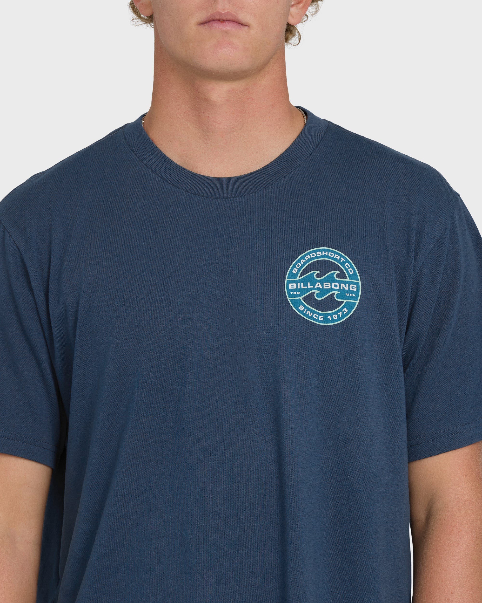 Hollow Fill Premium Short Sleeve Knit T-Shirt - Dark Denim - Image 4