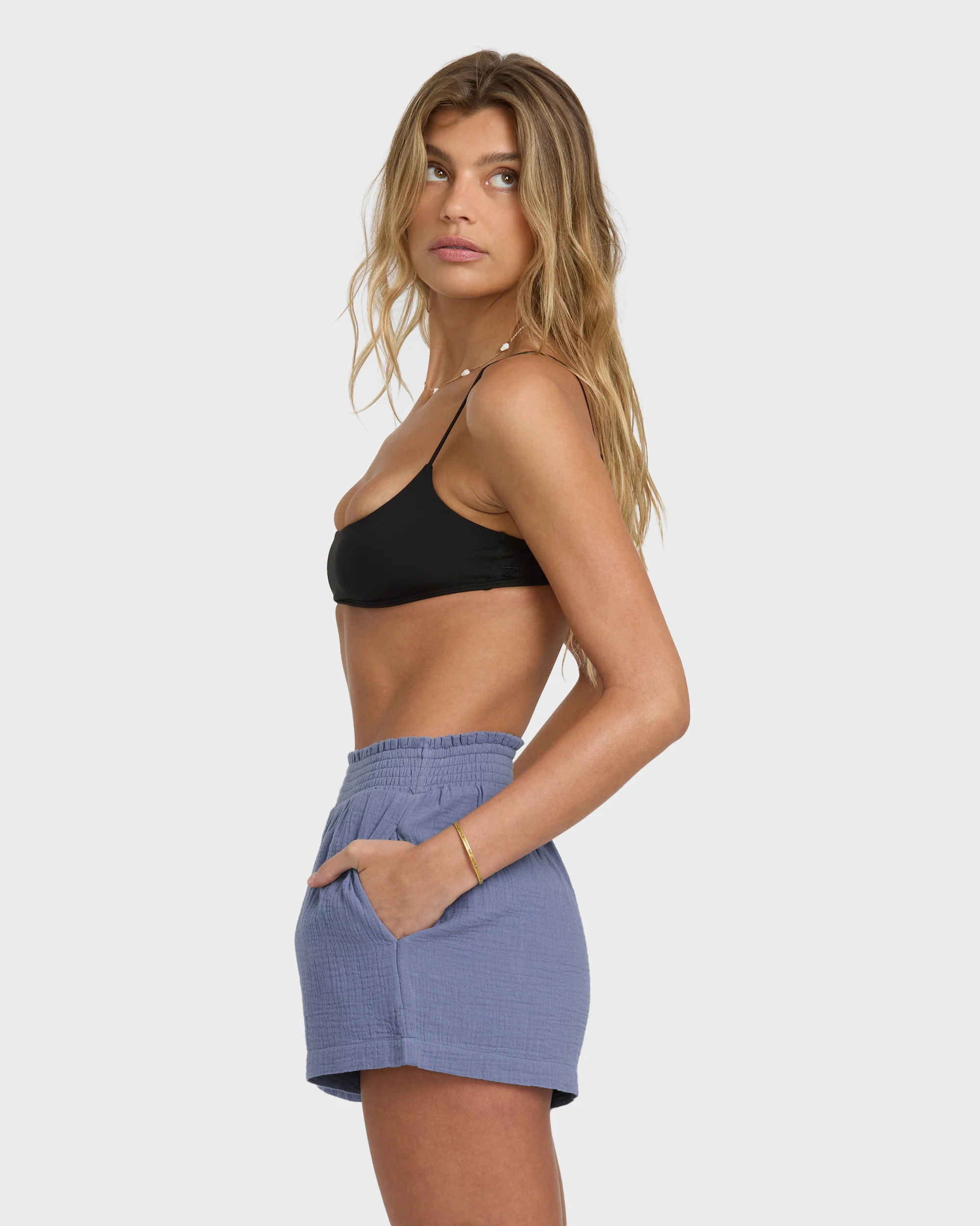 Womens In The Waves Elastic Waist Shorts - Image 5