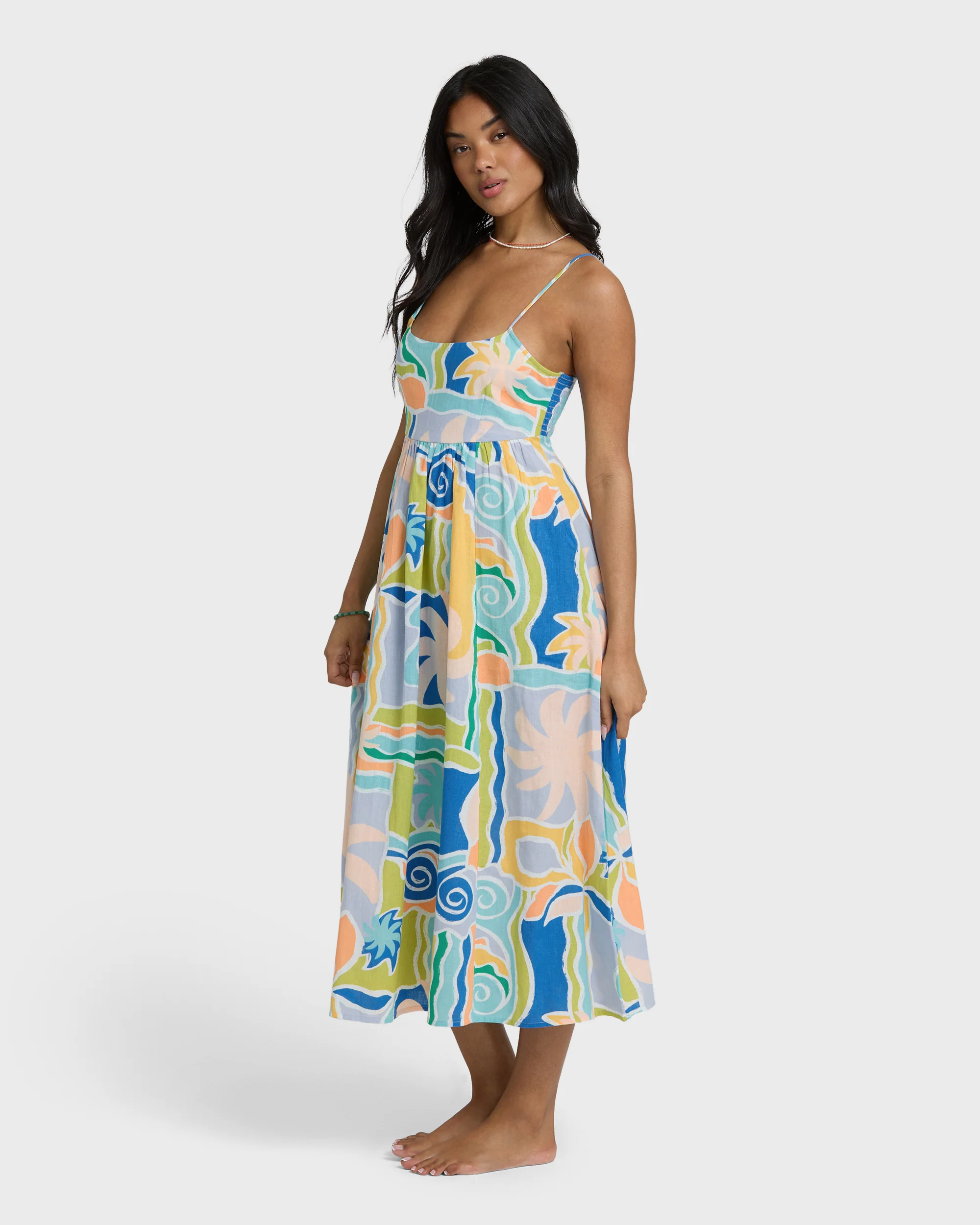 Island Life Midi Dress - Blue Multi - Image 7
