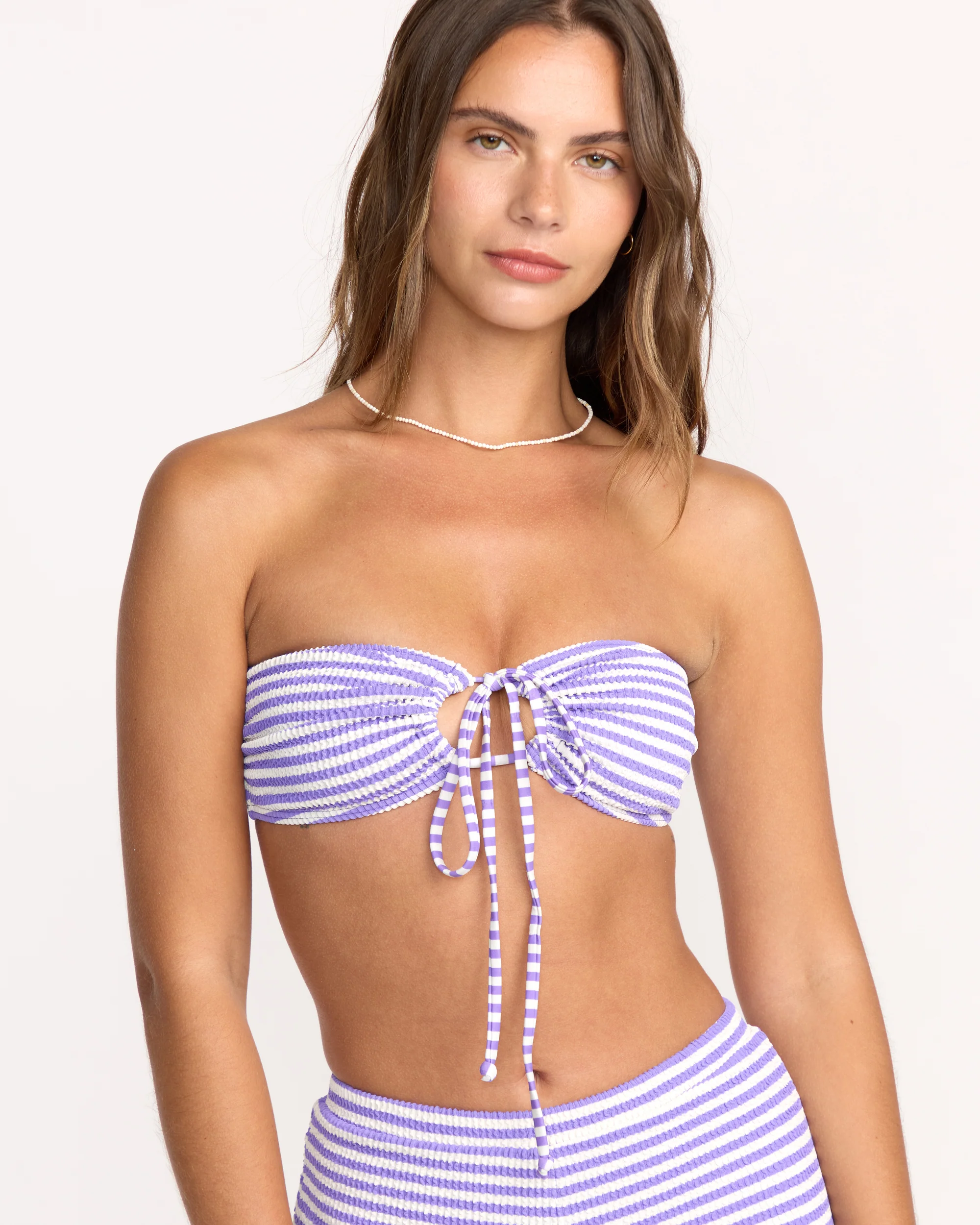 Womens Josie Summer High Drew Bandeau Bikini Top - Image 2