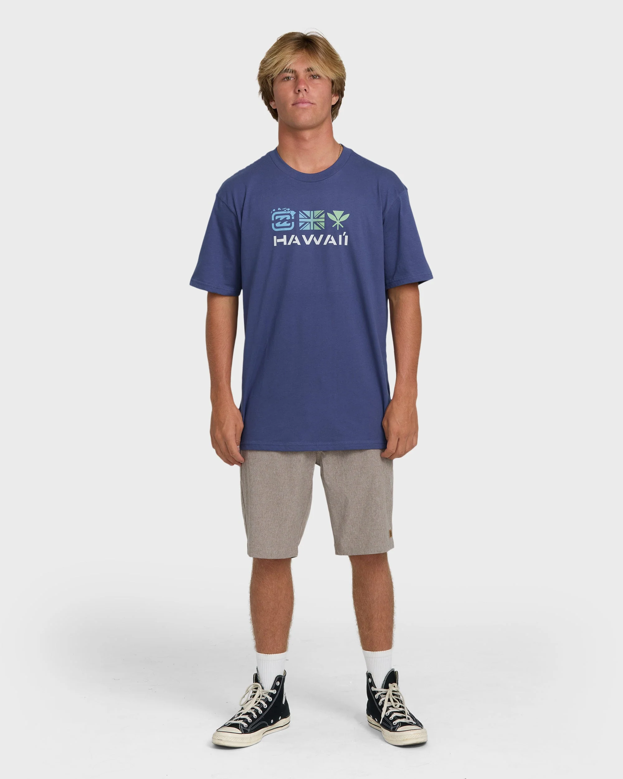 Kahili Hawaii Regular Short Sleeve Tee - Washed Blue - Image 3