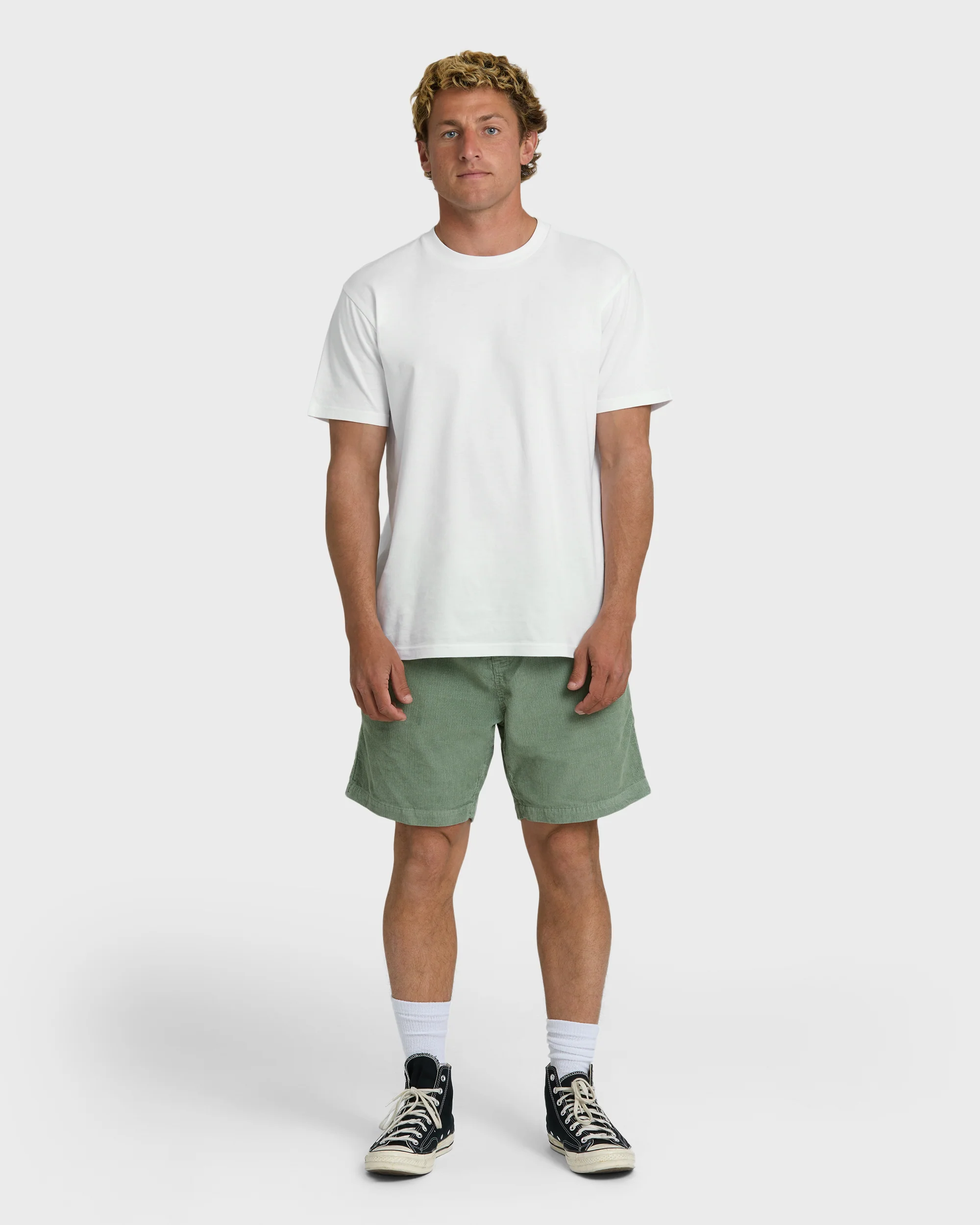 Larry Layback 19" Cord Shorts - Moss - Image 4