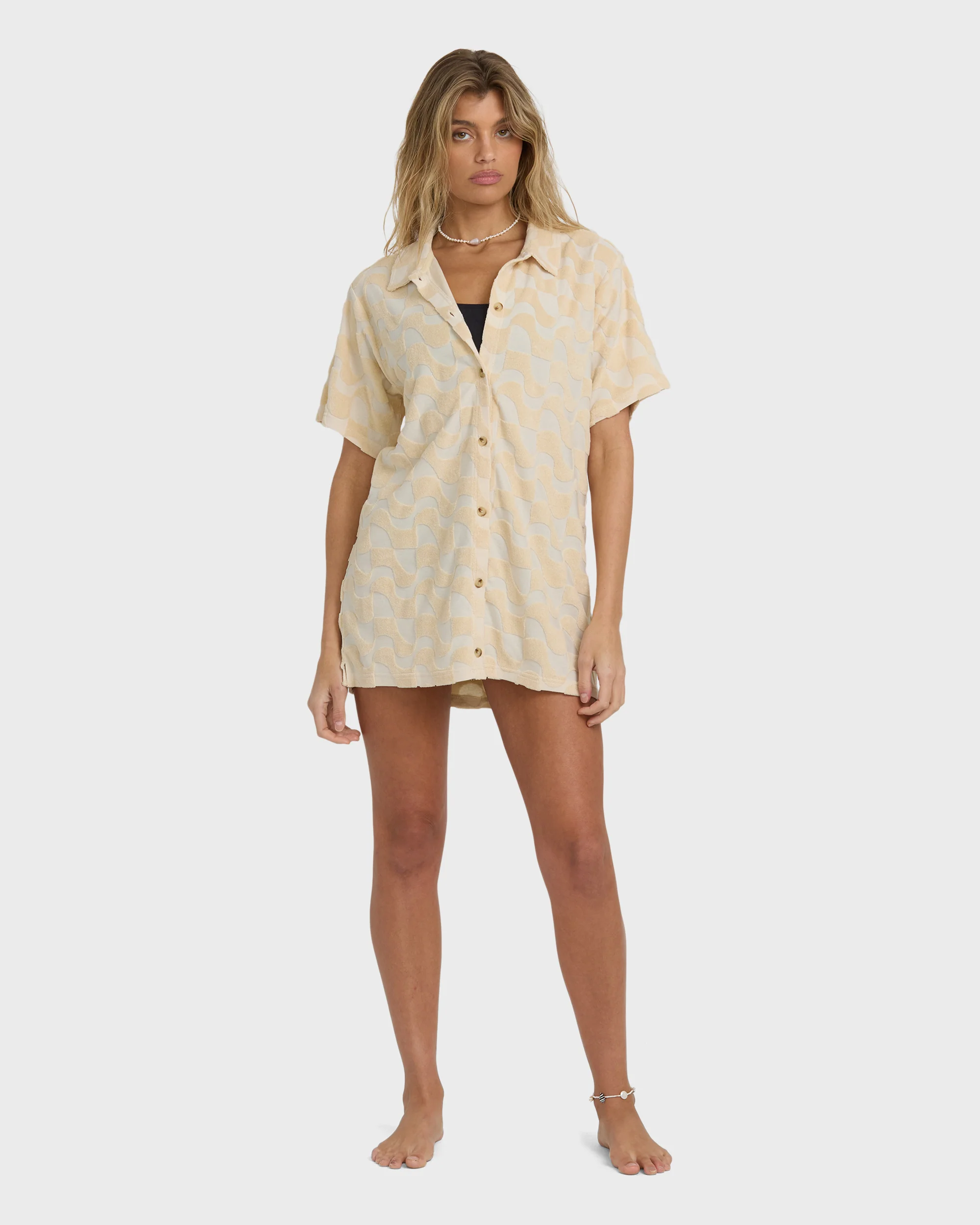 Womens Laura Waves Shirt Mini Dress - Image 4