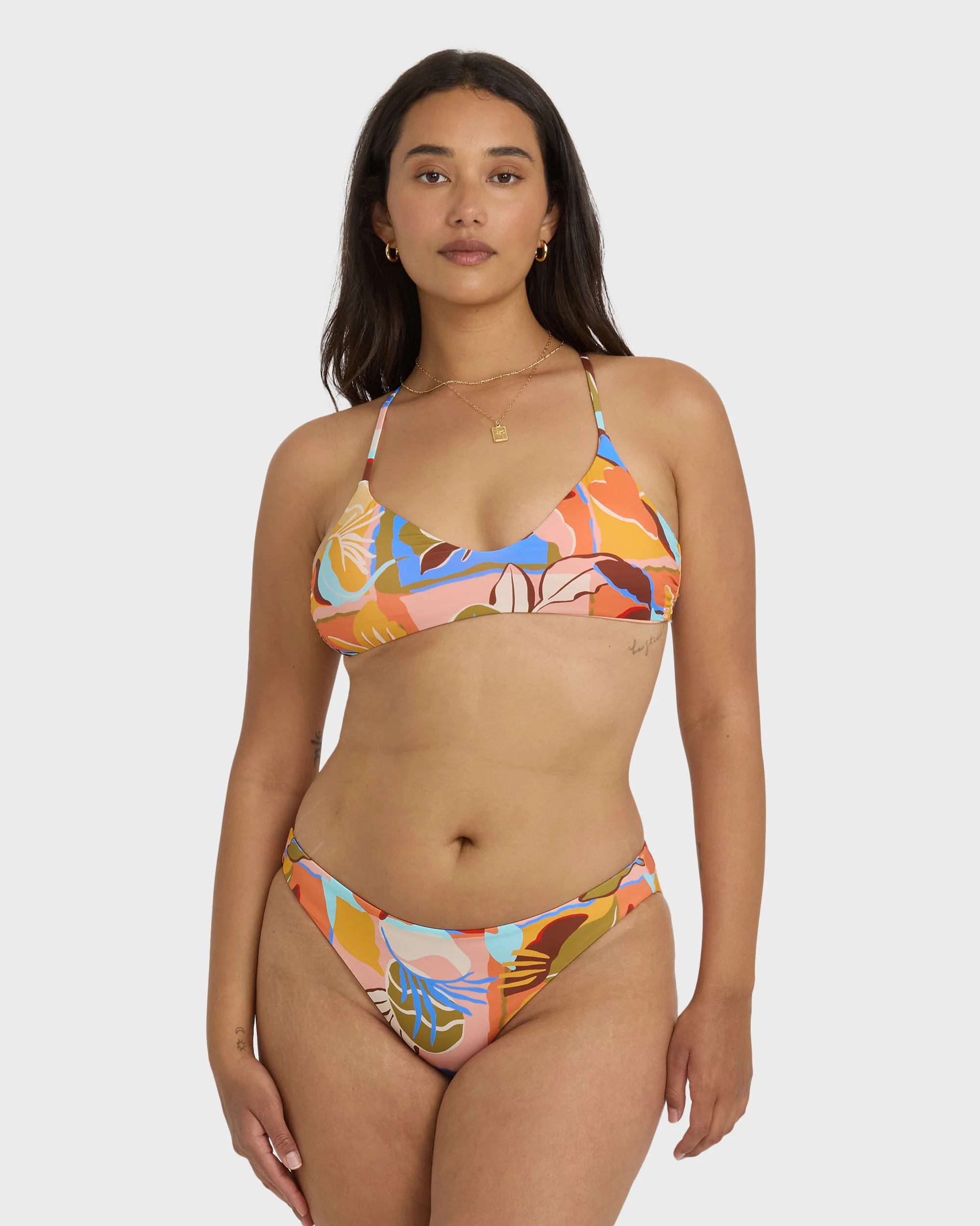 Lei Daze V Bralette X Back Bikini Top - Multi - Image 6