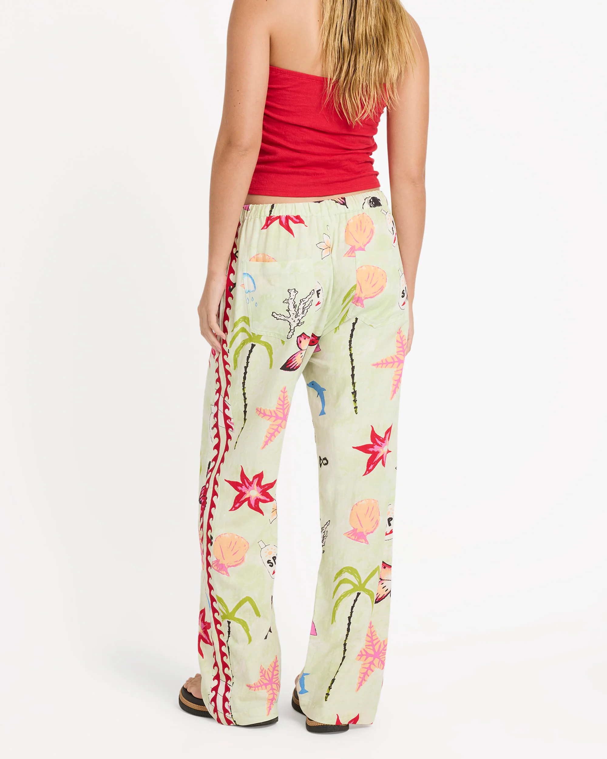 Lottie Hall Woven Elastic Waist Pants - Sunny Lime - Image 11
