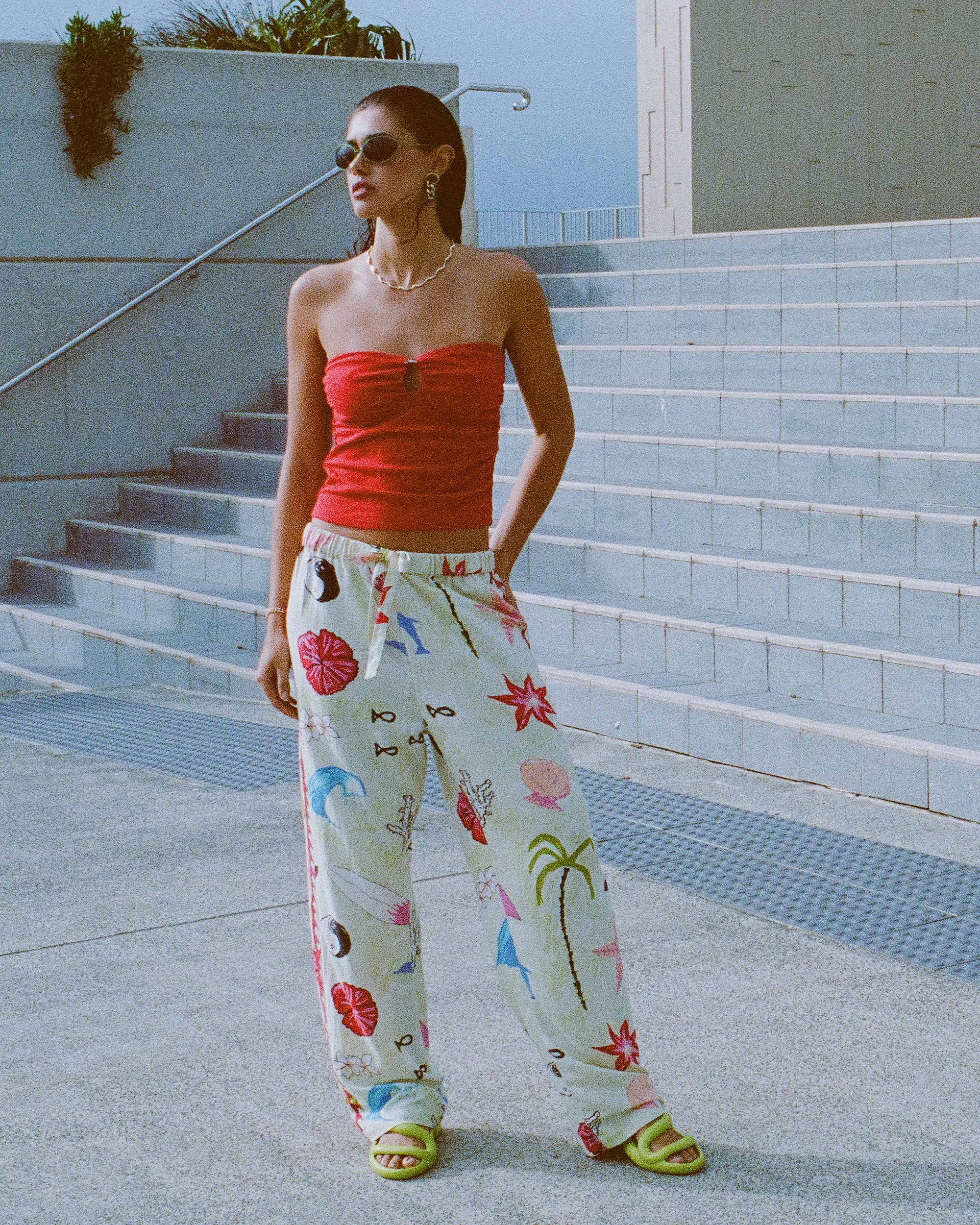 Lottie Hall Woven Elastic Waist Pants - Sunny Lime - Image 6