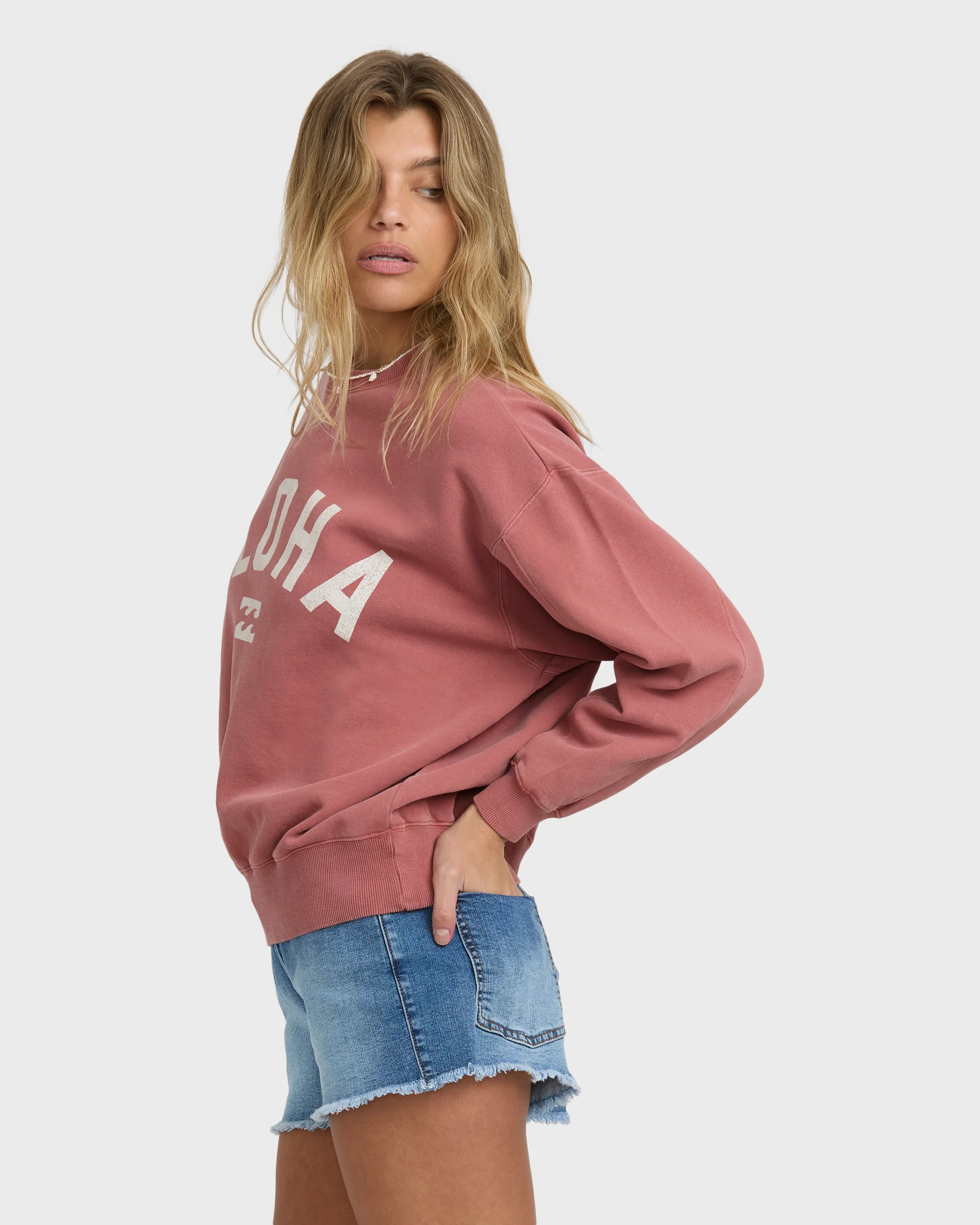 Mono Aloha Kendal Crewneck Sweatshirt - Dark Coral - Image 5