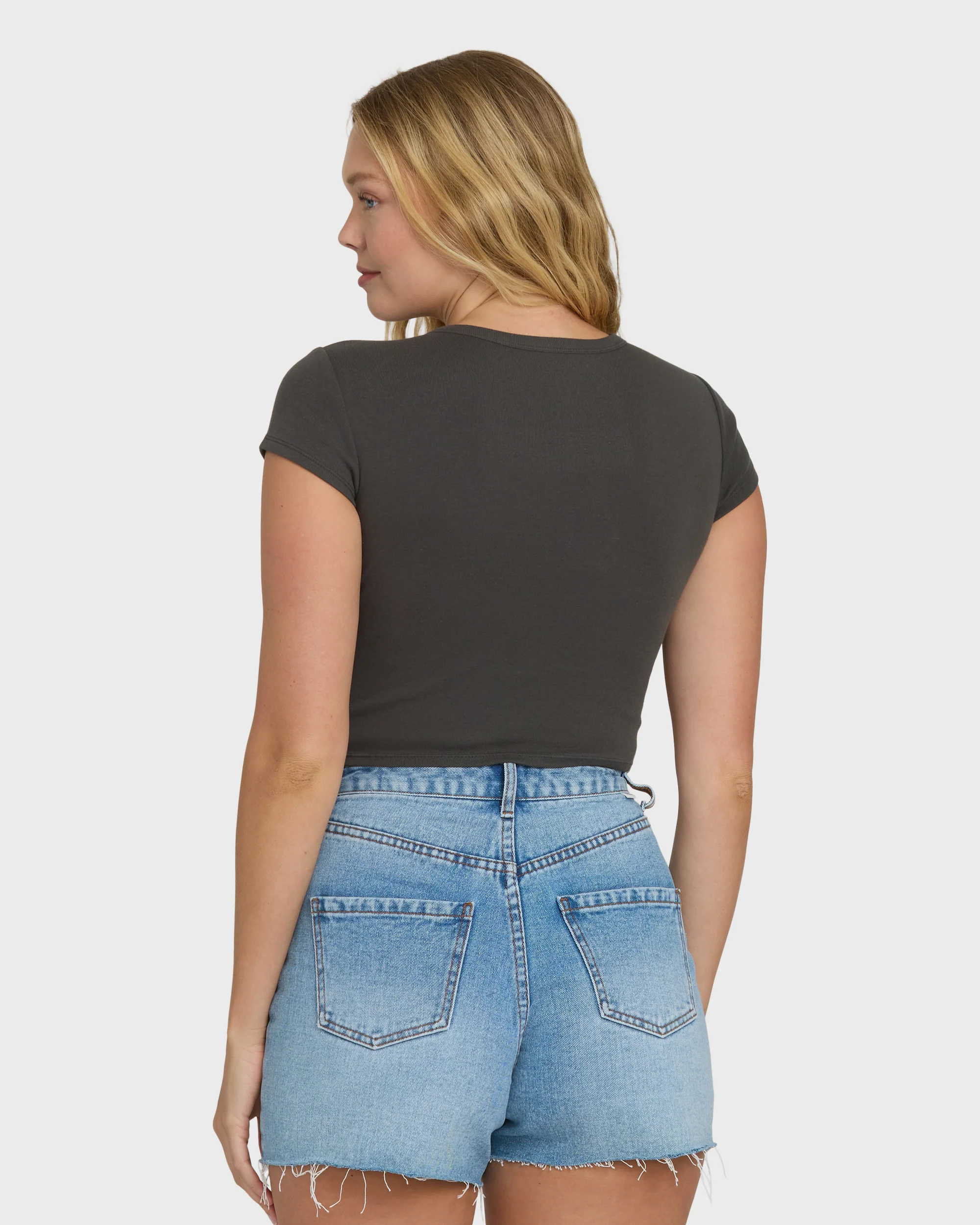 Off We Go Short Sleeve Knit T-Shirt - Off Black - Image 2